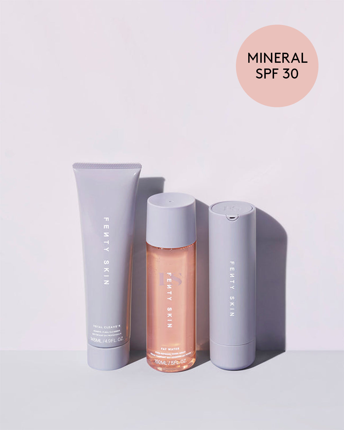 Fenty Skin Start’rs Full Size Bundle with Mineral SPF 30 - Hydrating Skincare Set for Glowing Complexion | Perfect for Daily Sun Protection & Nighttime Routine