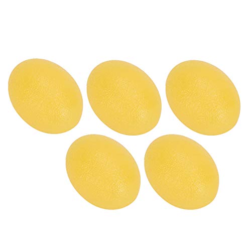 5-Pack Silicone Hand Grip Stress Balls - Portable Hand & Wrist Exercise Equipment for Strength Training, Massage Therapy & Grip Improvement - Yellow (15° Firmness) - Perfect for Office Stress Relief, Physical Therapy & Home Workouts