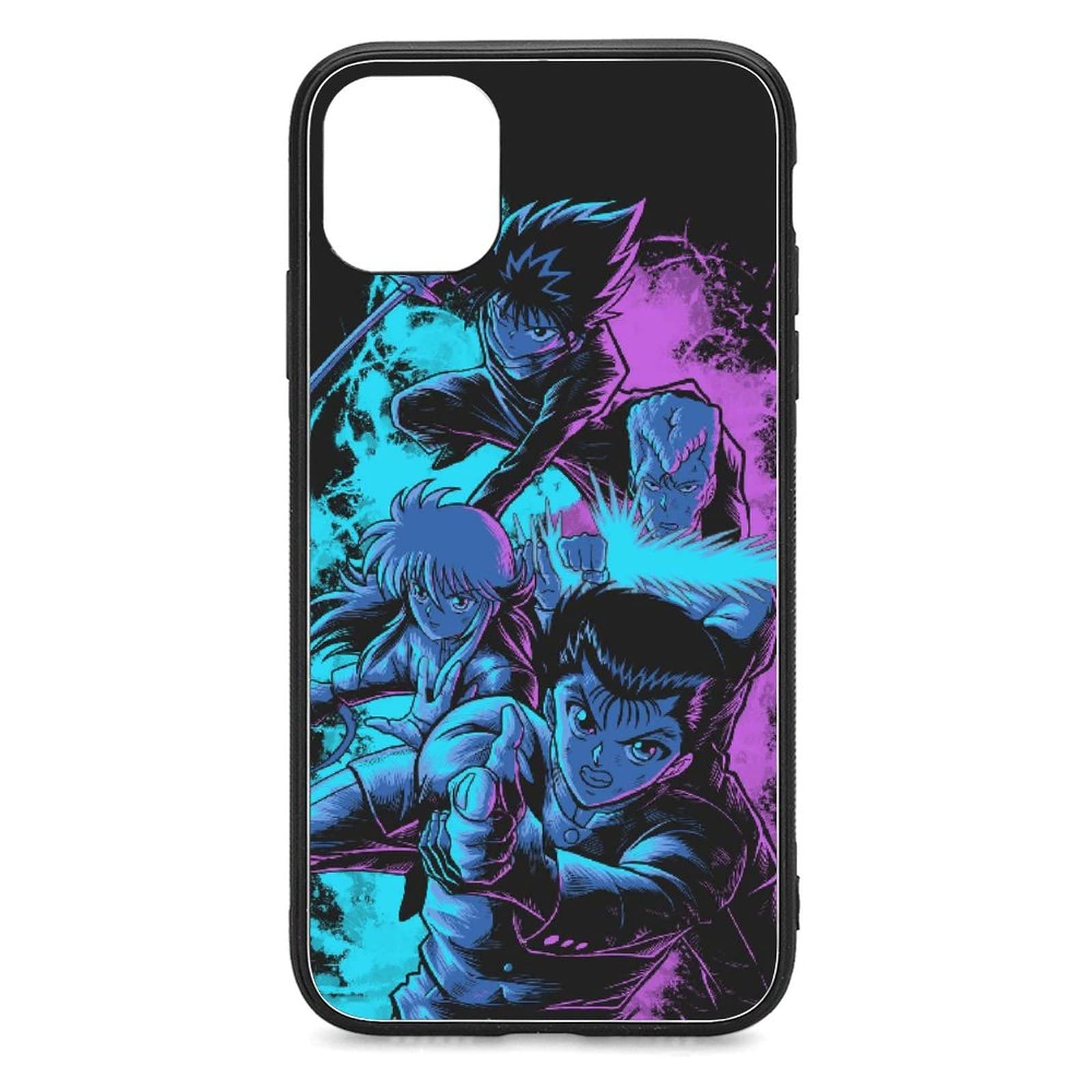 DANGOGANG iPhone 11 Case - Slim Silicone TPU Cover with Tempered Glass Back, Yu Yu Hakusho Anime Design | Shockproof Protection for Daily Use, Work & Travel