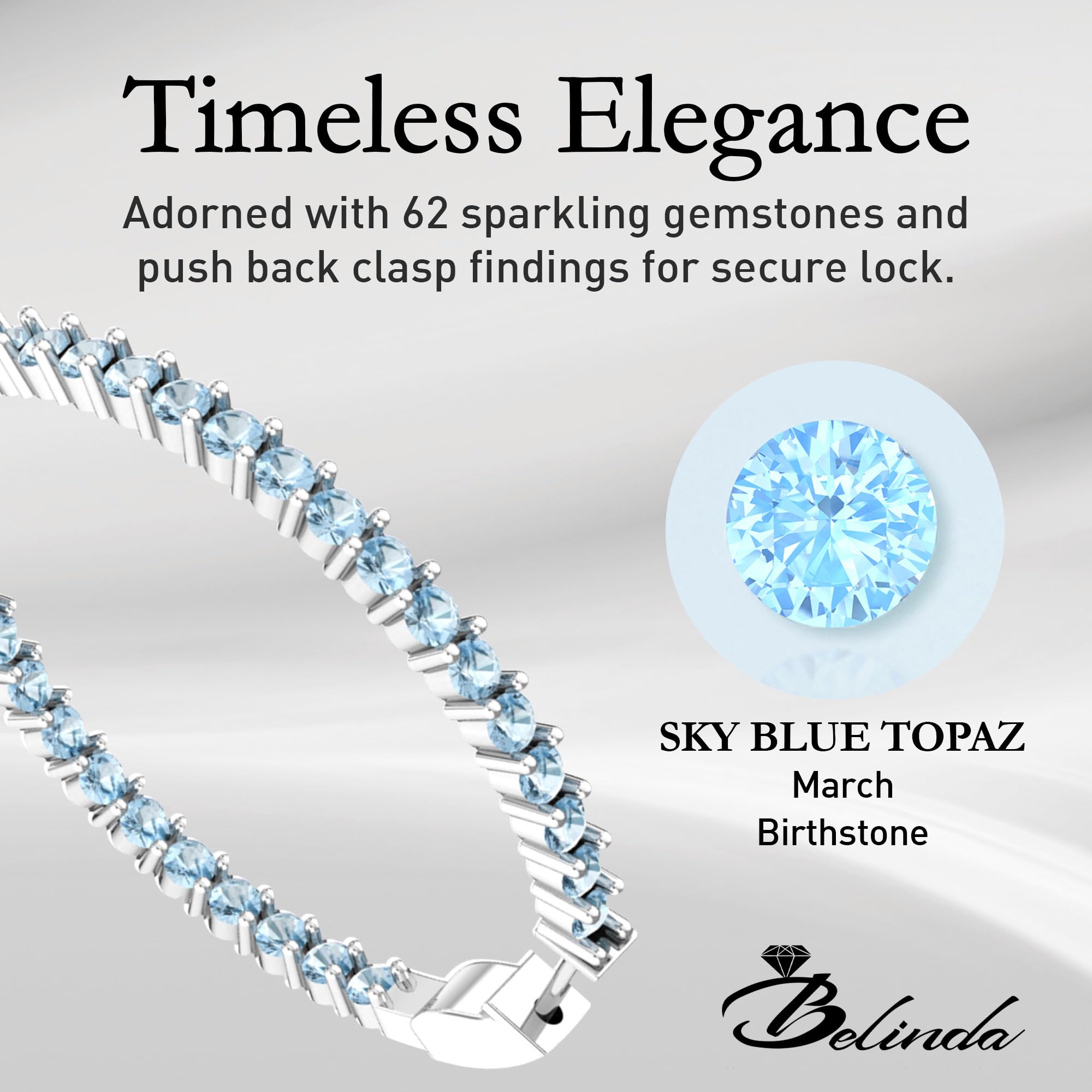 62 Color Gemstone Hoop Earrings for Women - 925 Sterling Silver Birthstone Eternity Earrings with Push Back Closure (1.73