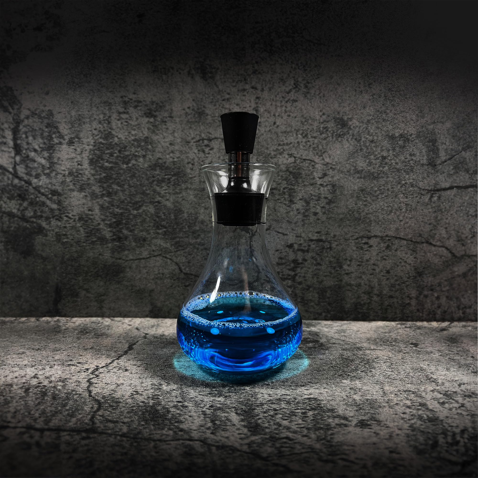 Glass Mouthwash Dispenser Bottle with Pour Spout - No Funnel Needed Bathroom Organizer for Mouth Rinse Liquid (Small) - Perfect for Countertop Storage & Travel Essentials