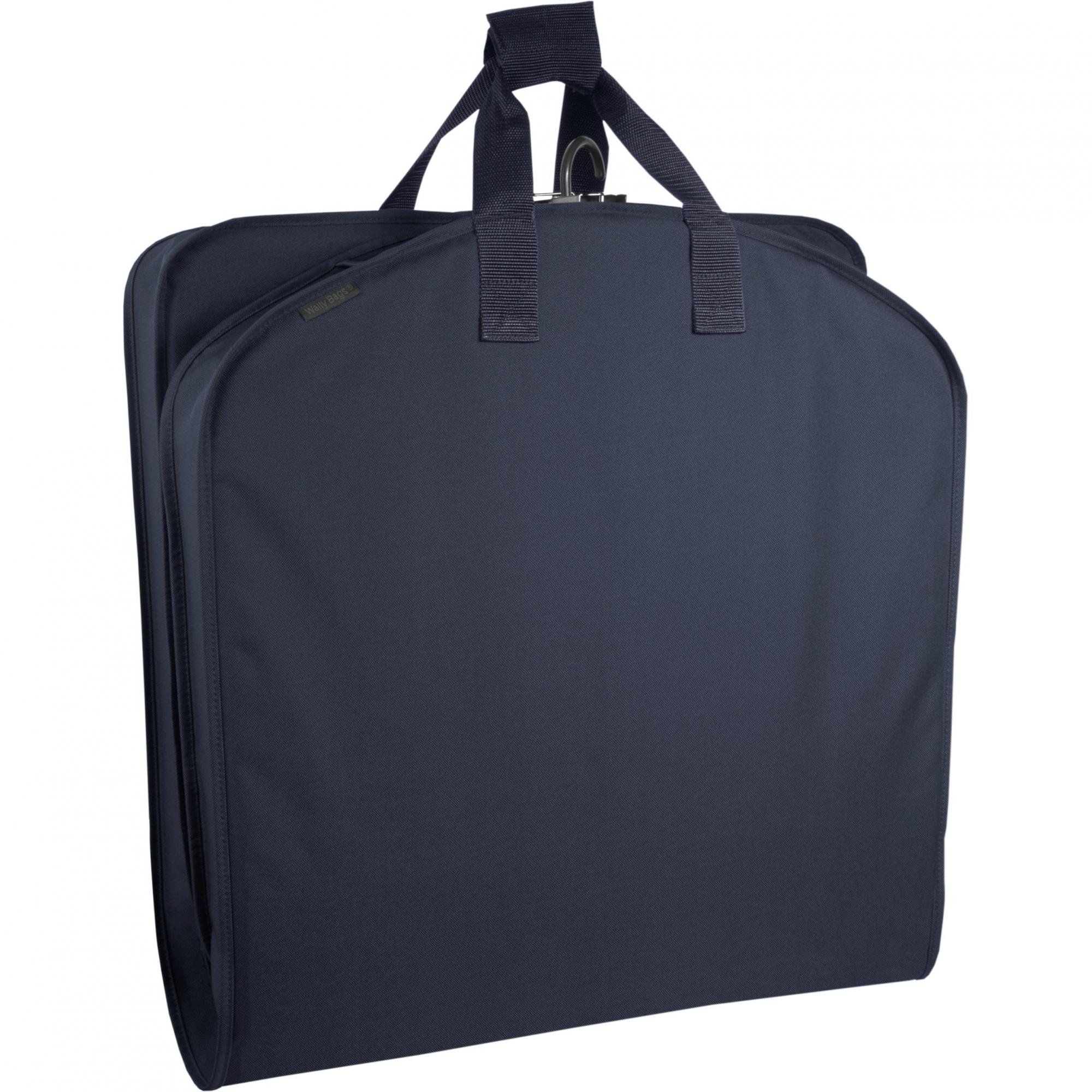 WallyBags Lightweight Durable Garment Bag for Travel and Storage - Classic Navy 60-inch Suit Cover | Perfect for Business Trips, Weddings & Long-Term Clothes Protection