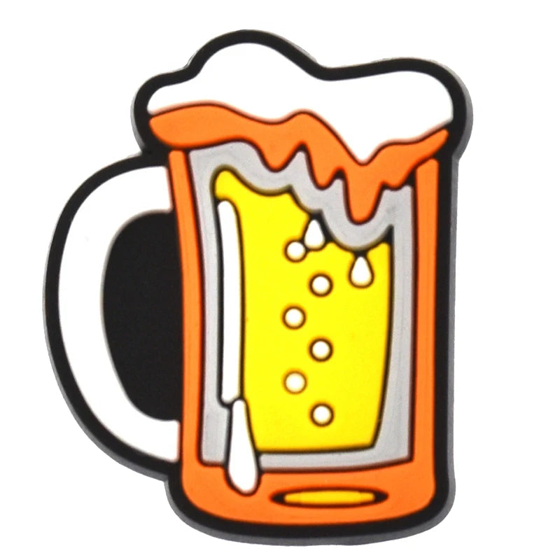 PVC Beer Shoe Charms for Crocs - 1pc Decorative Badge for Men, Women & Kids - Fun Accessory for Sandals, Shoes & Jeans - Perfect Christmas Gift for Beer Lovers