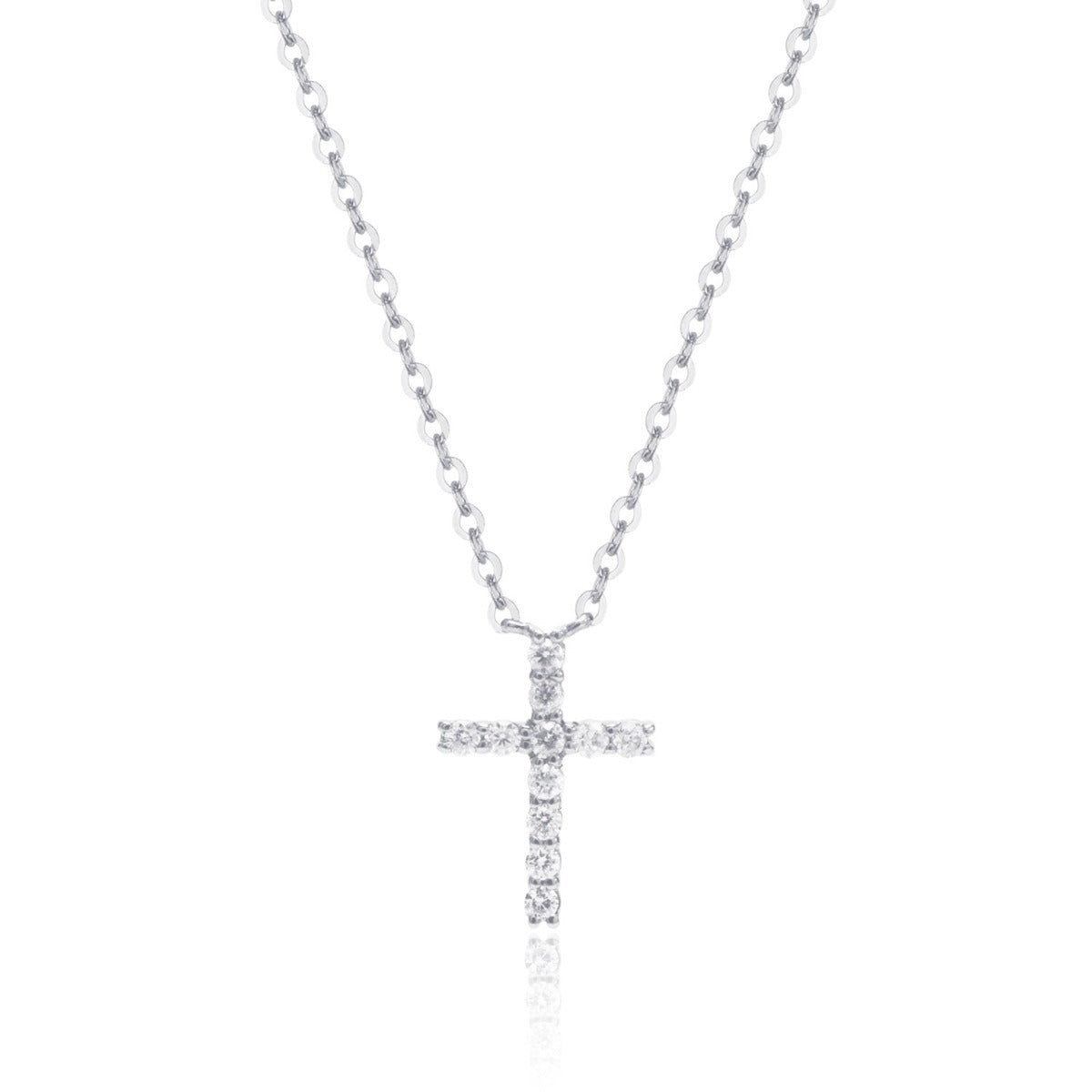 10ctw Diamond Small Cross Pendant Necklace in 14K Gold - Elegant & Dainty Jewelry for Women, Perfect for Everyday Wear, Gifts & Special Occasions