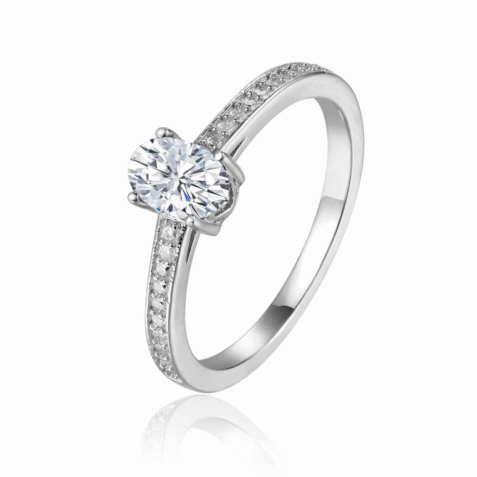 1.5ct Moissanite Solitaire Ring for Women - 14K White Gold Engagement Wedding Band - Perfect for Proposals, Anniversaries & Special Occasions