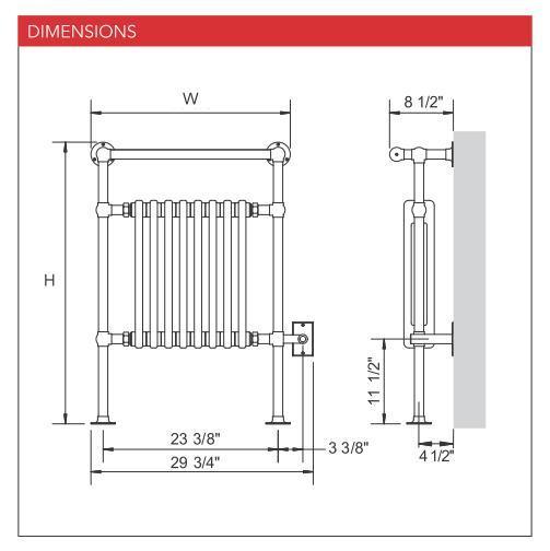 Premium Myson EVR1 DEE Hardwired Towel Warmer - 30W x 38H - European Style Bathroom Luxury for Spa, Hotel & Home Use