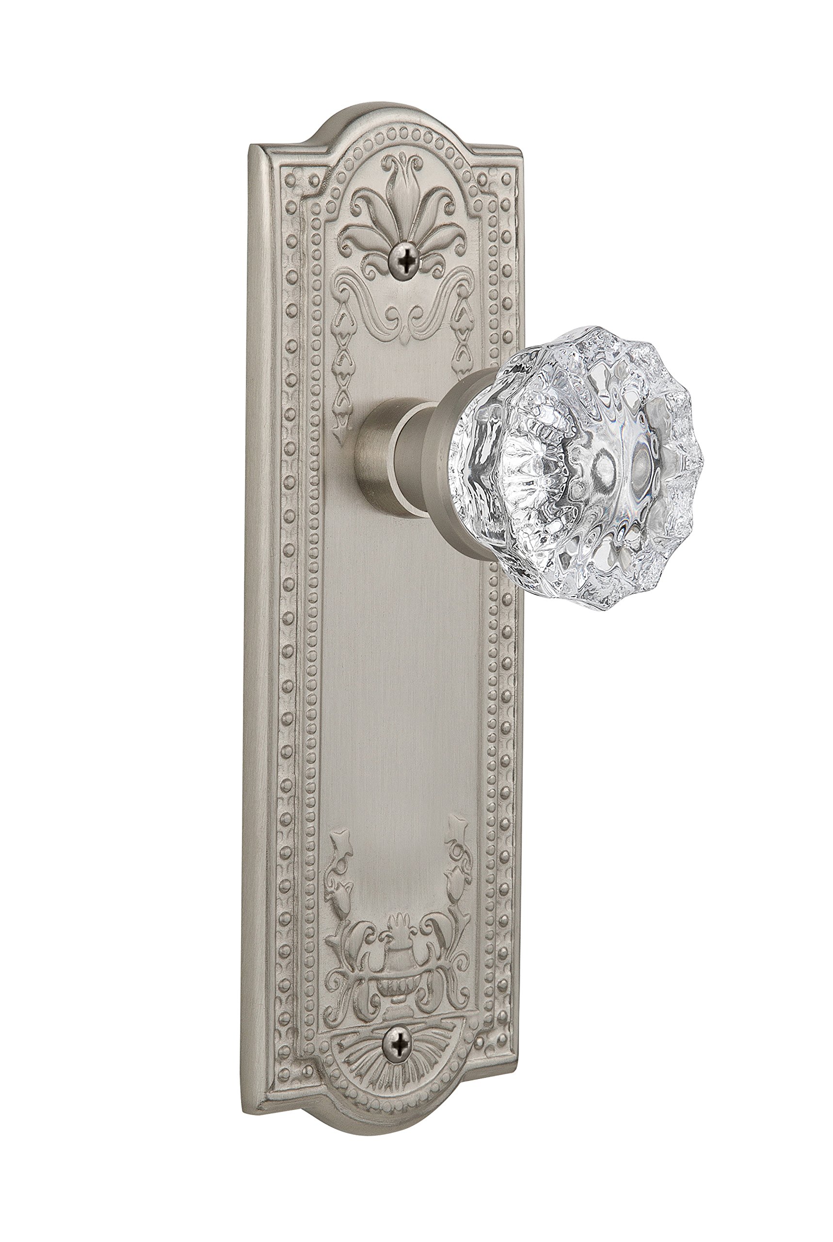 Vintage Crystal Door Knob - Nostalgic Warehouse Meadows Plate & Interior Handle for Bedroom, Bathroom, Closet (Antique Style Home Decor)