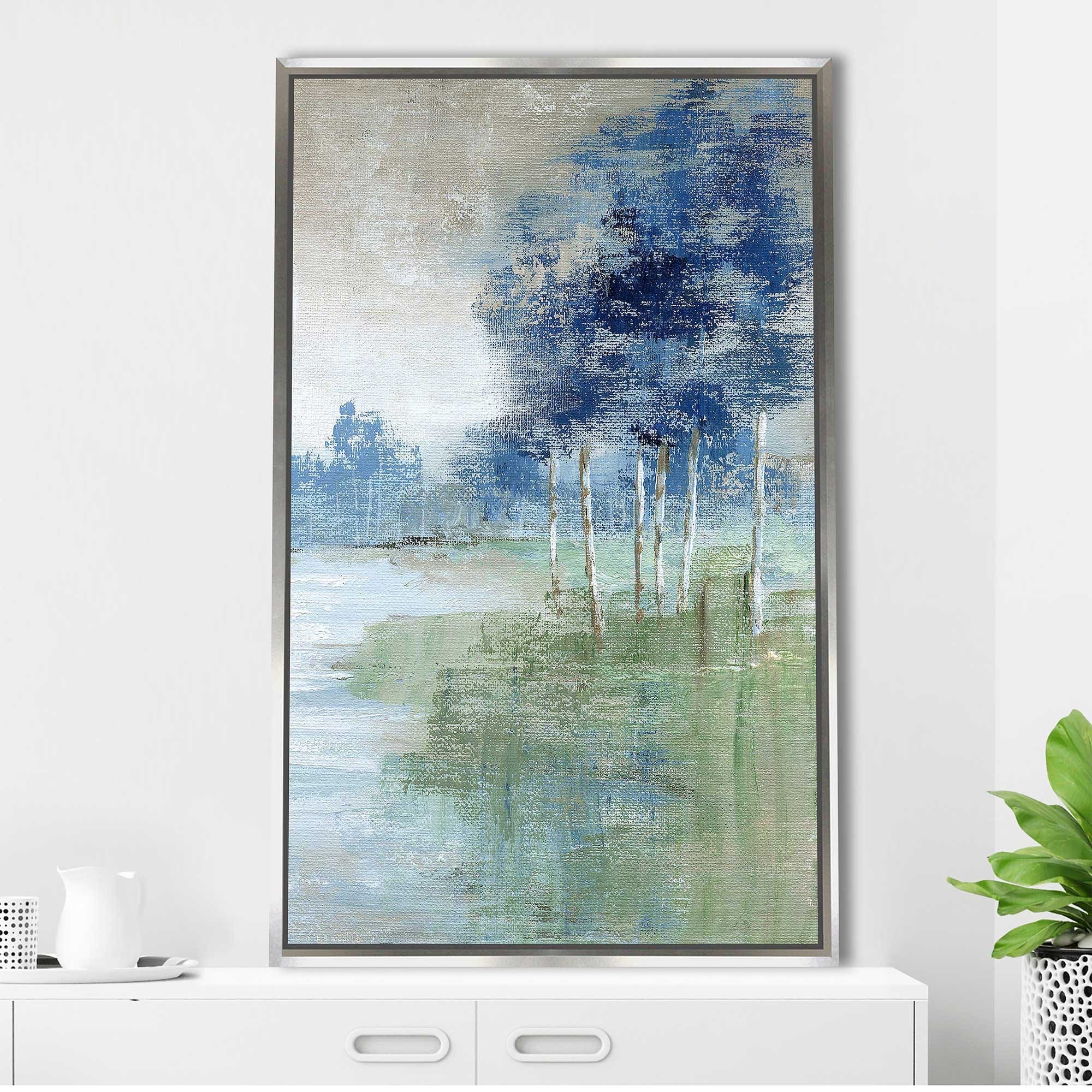 Birch River by Nan Print on Floating Canvas - Stunning Nature Artwork for Home & Office Decor - Perfect for Living Room, Bedroom, or Office Wall