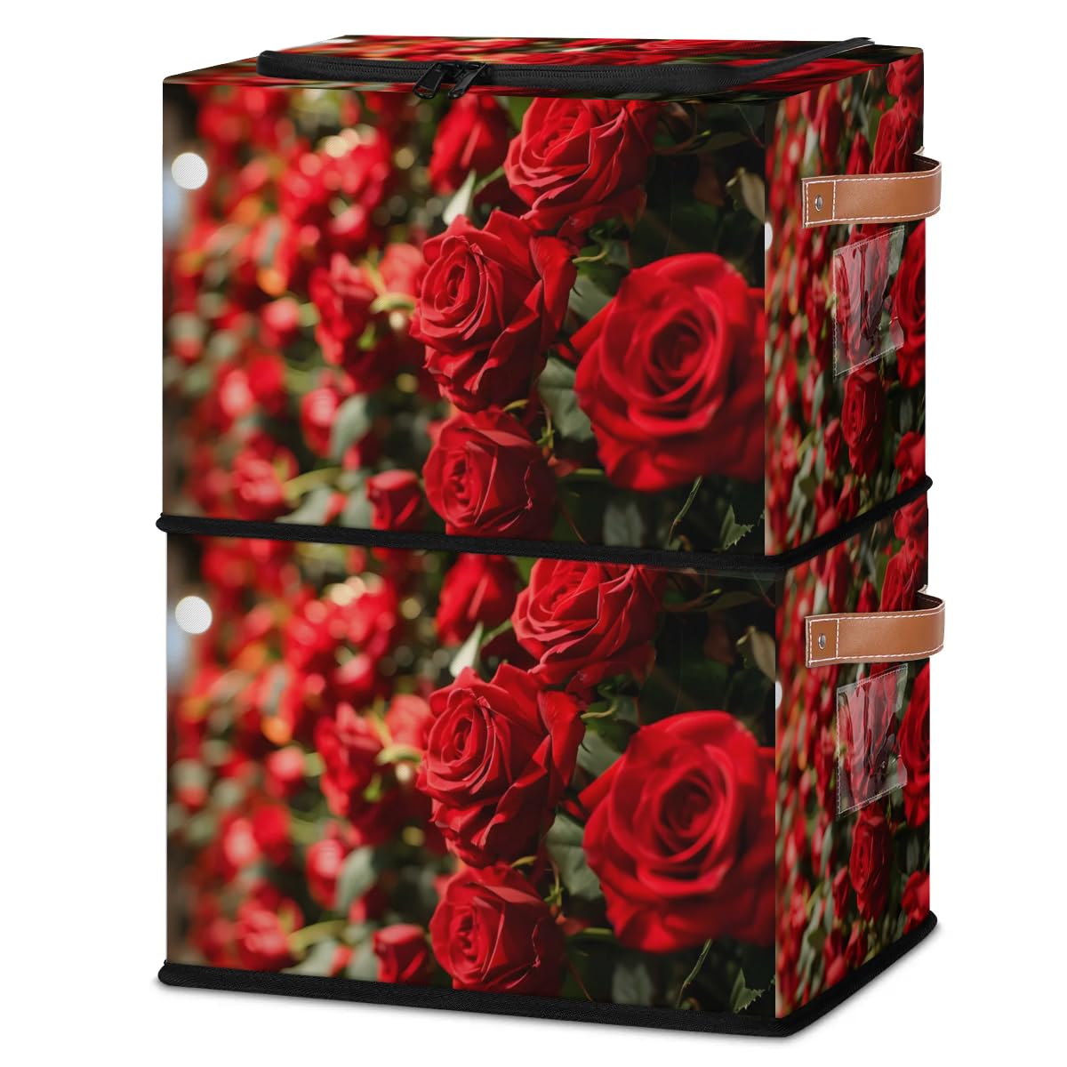 Valentine's Day Storage Boxes with Sturdy Handles - 2 Pack Zippered Storage Bins for Clothes, Toys & Home Organization - Perfect for Bedroom, Closet & Nursery Storage Solutions