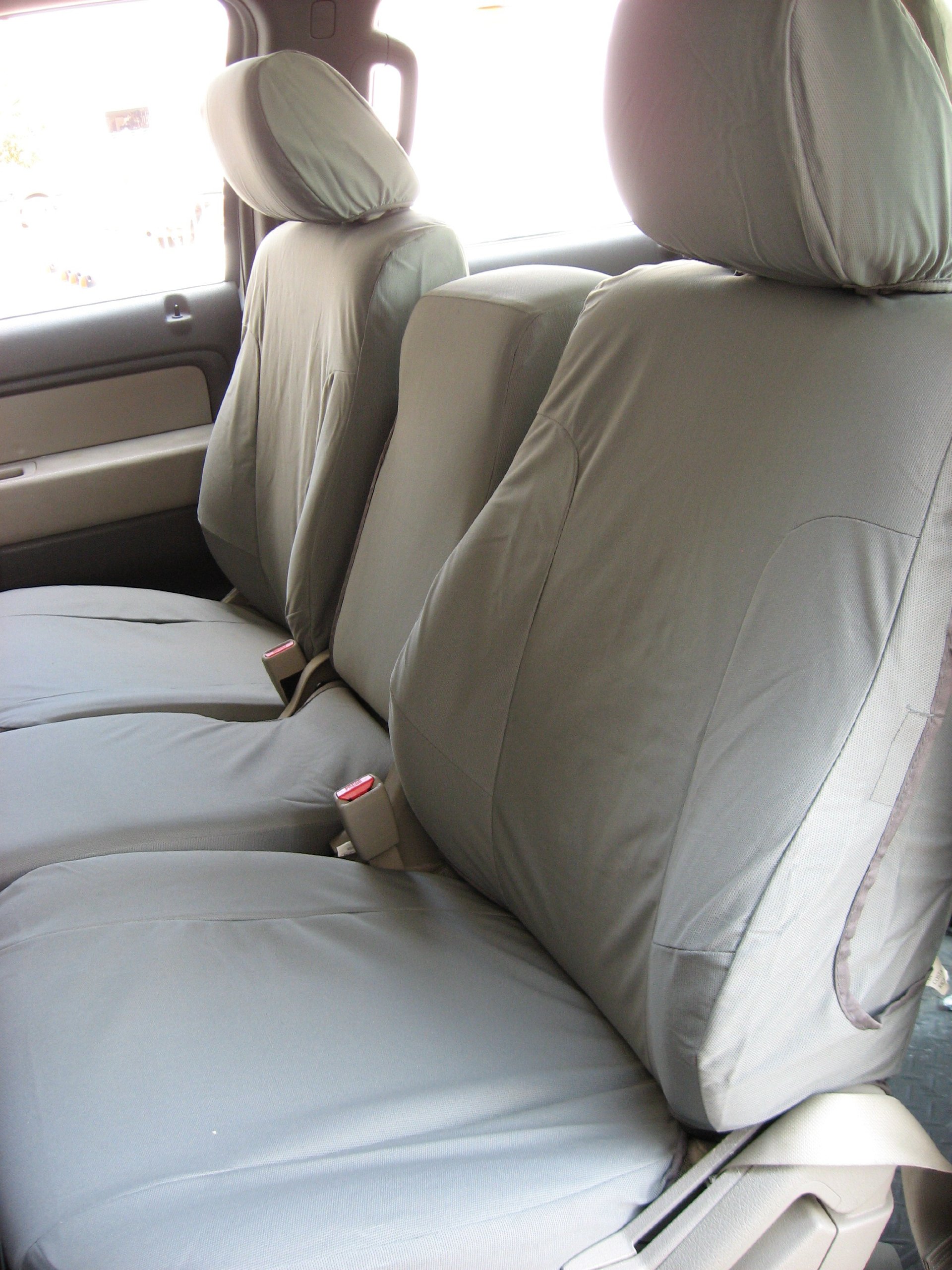 **Durafit Custom Seat Covers for 2009-2010 Ford F150 XLT - Exact Fit 40/20/40 Split Bench Design in Gray - Perfect for Truck Protection & Style**    *(Use Case: Ideal for truck owners seeking durable, stylish seat covers to protect against spills, stains, and wear while enhancing interior aesthetics.)*