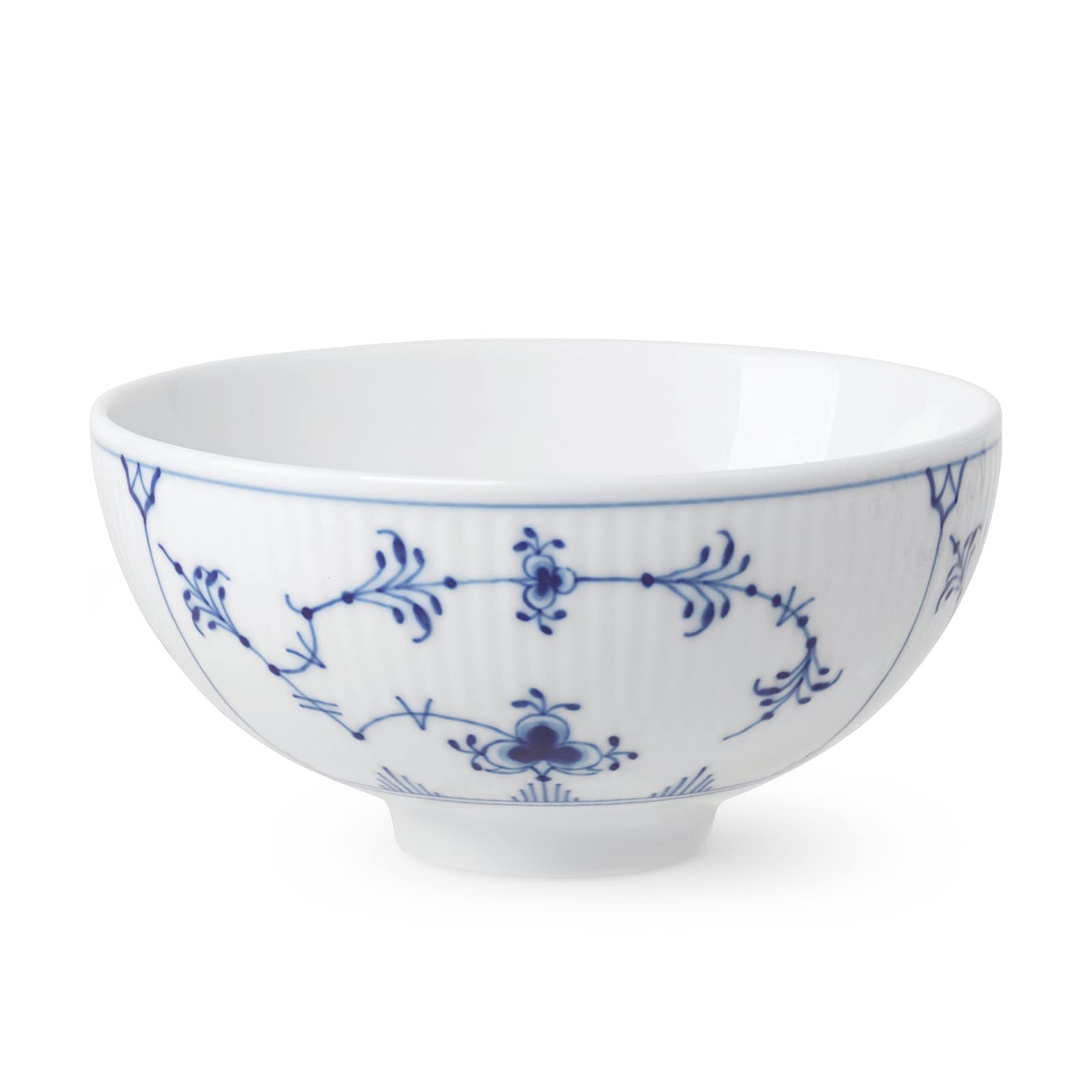 Royal Copenhagen Blue Fluted Plain Rice Bowl Set of 2 - 10.1 oz (300ml) Porcelain Dinnerware - Elegant Wedding Gift & Housewarming Present for Couples - Perfect for Asian Cuisine, Soup, Rice & Special Occasions