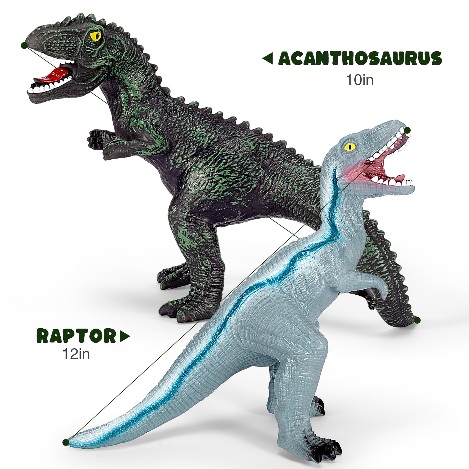 7 Piece Jumbo Dinosaur Toys Set - Large Dinosaur Figures for Kids Ages 3-5, Perfect Dinosaur Gifts for Boys & Girls - Great for Playtime, Learning & Birthday Parties
