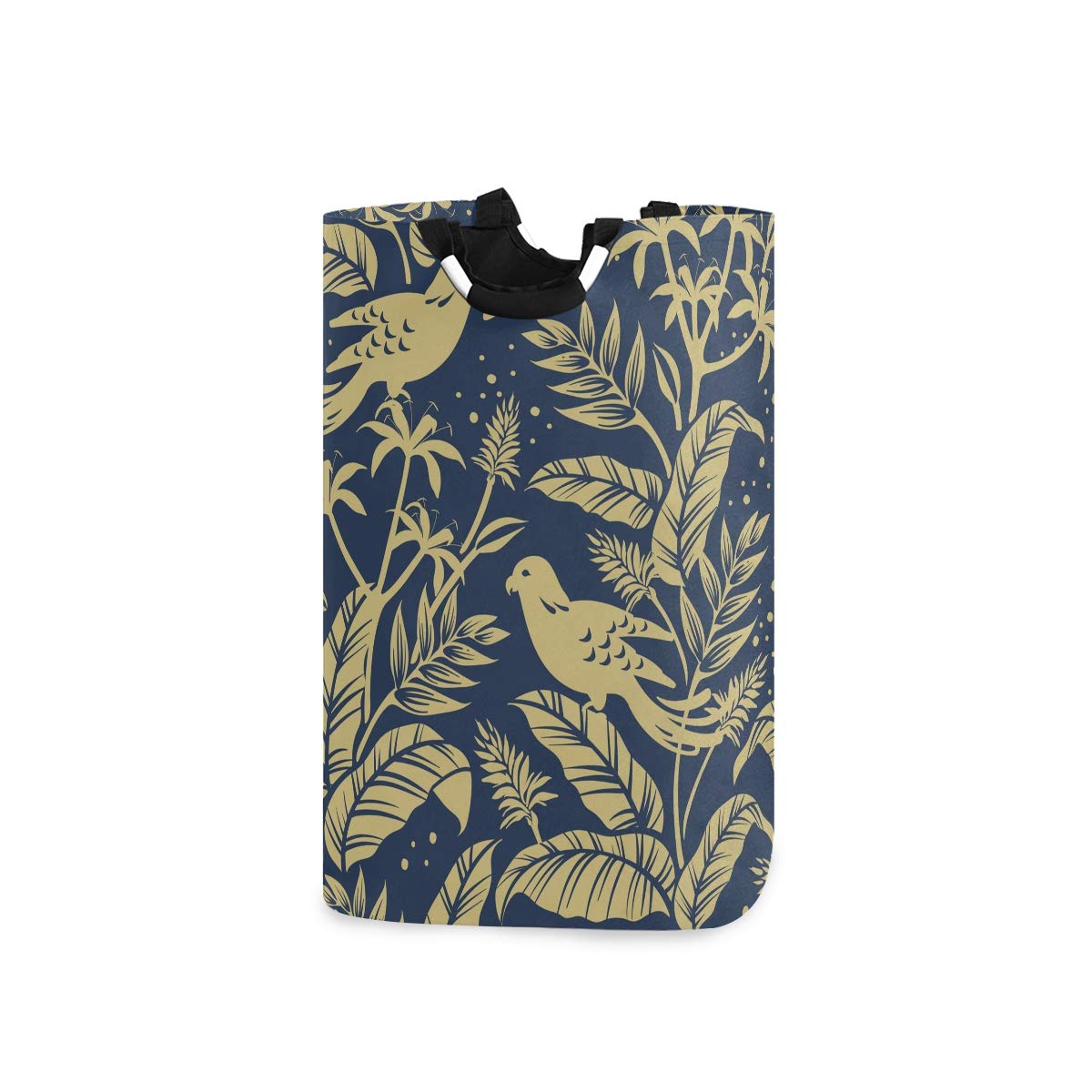 RunningBear Collapsible Laundry Basket - Large Capacity Birds & Flower Design, Perfect for Bathroom Storage, Bedroom Organization, and Travel Laundry Solutions