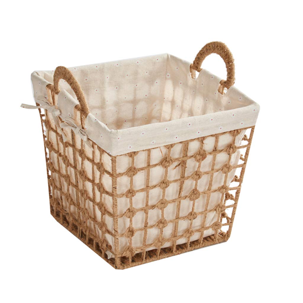 Hyacinth Rectangular Storage Basket with Handles - Woven Decorative Basket for Living Room, Bedroom Organization - Perfect for Storing Blankets, Laundry, Toys & Home Essentials | Ideal for Nursery, Closet & Bathroom Storage