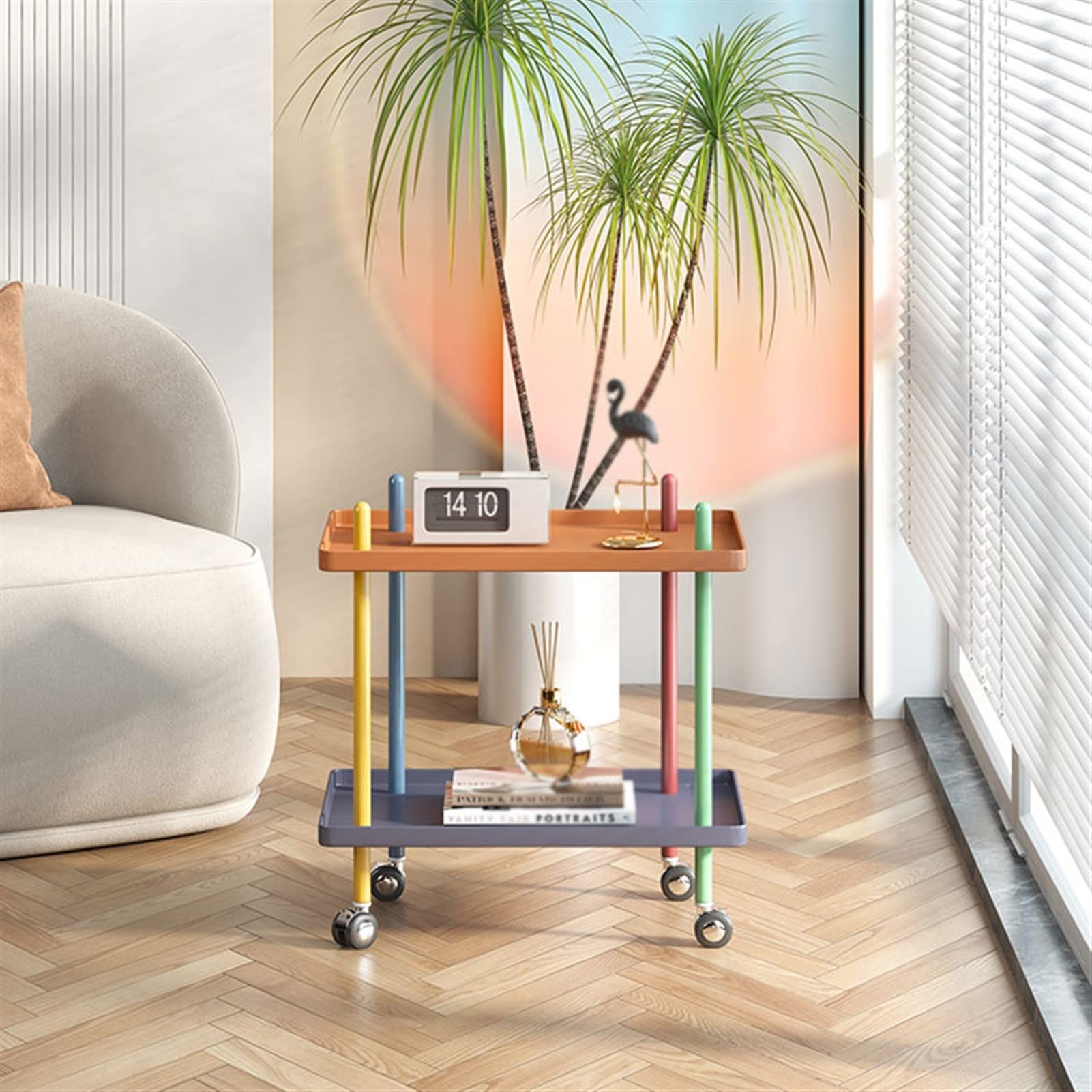 2-Tier Iron Side Table - Small End Table for Living Room, Bedroom, or Office | Perfect as Coffee Table, Sofa Table, Nightstand, or Tea Table | Modern & Space-Saving Design for Home Decor