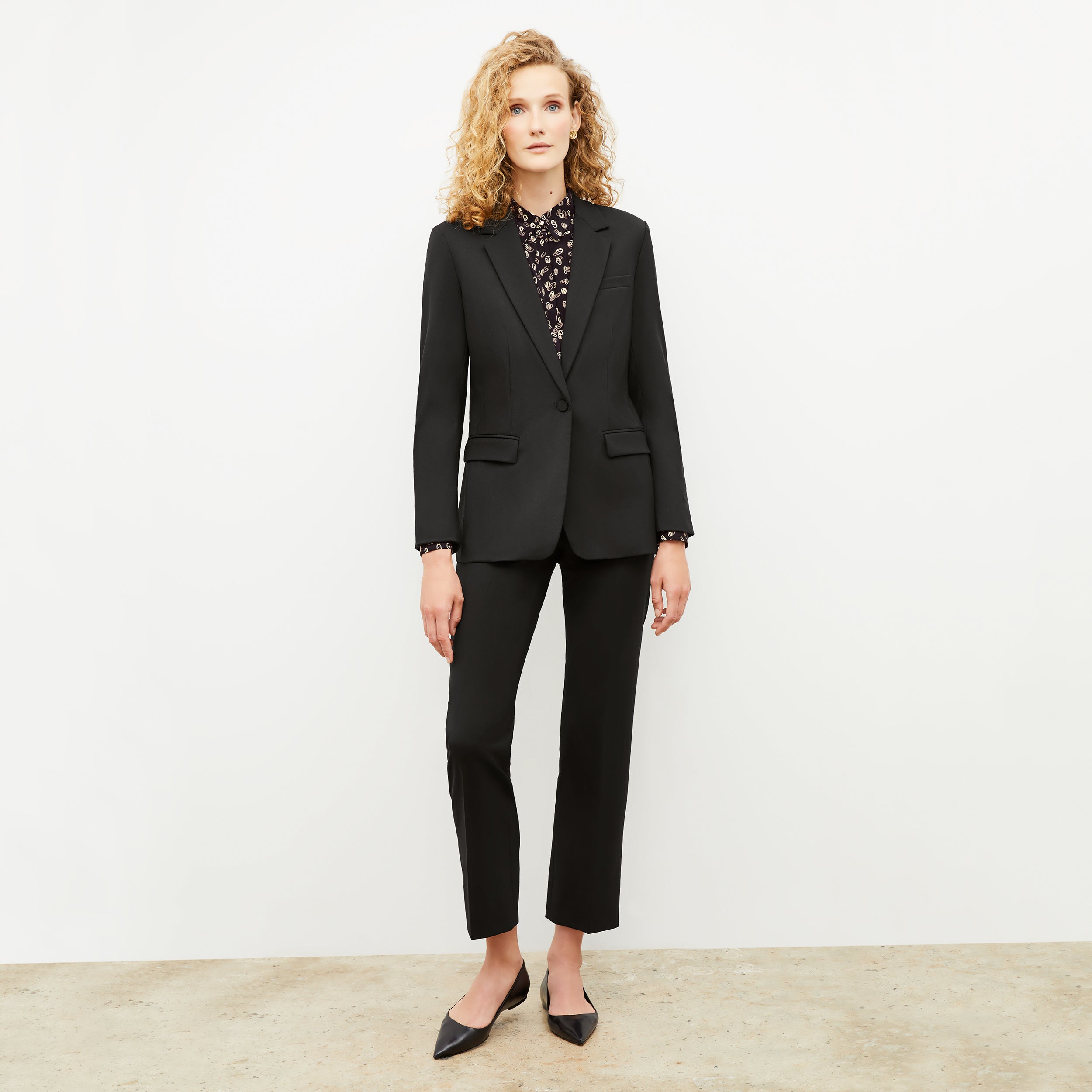 Mejia Washable Wool Twill Pants for Men & Women - Classic Black Trousers for Office, Travel & Casual Wear