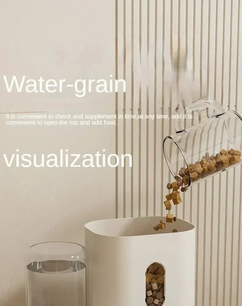 Automatic Pet Feeder Bowl with Water Dispenser - Smart Dog & Cat Food and Water Dispenser for Home, Travel, and Office Use
