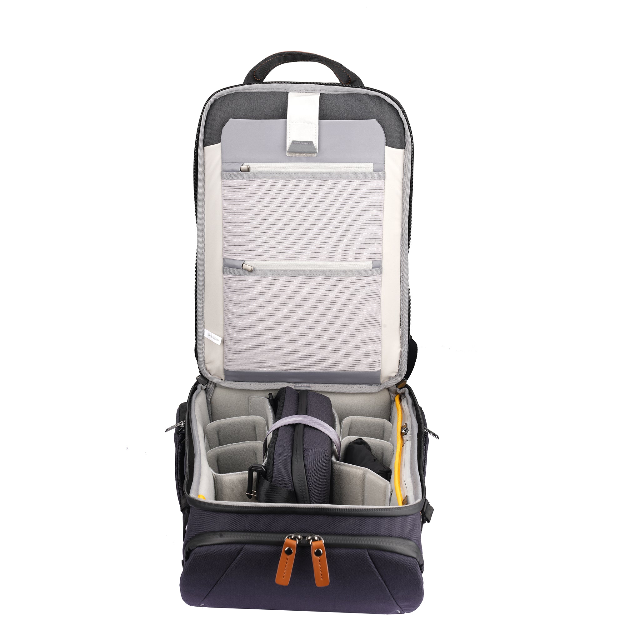 VEO CITY B42 Medium Camera Backpack with Removable Pouch - Waterproof DSLR Bag for Photographers, Navy Blue - Perfect for Travel, Hiking & Outdoor Photography