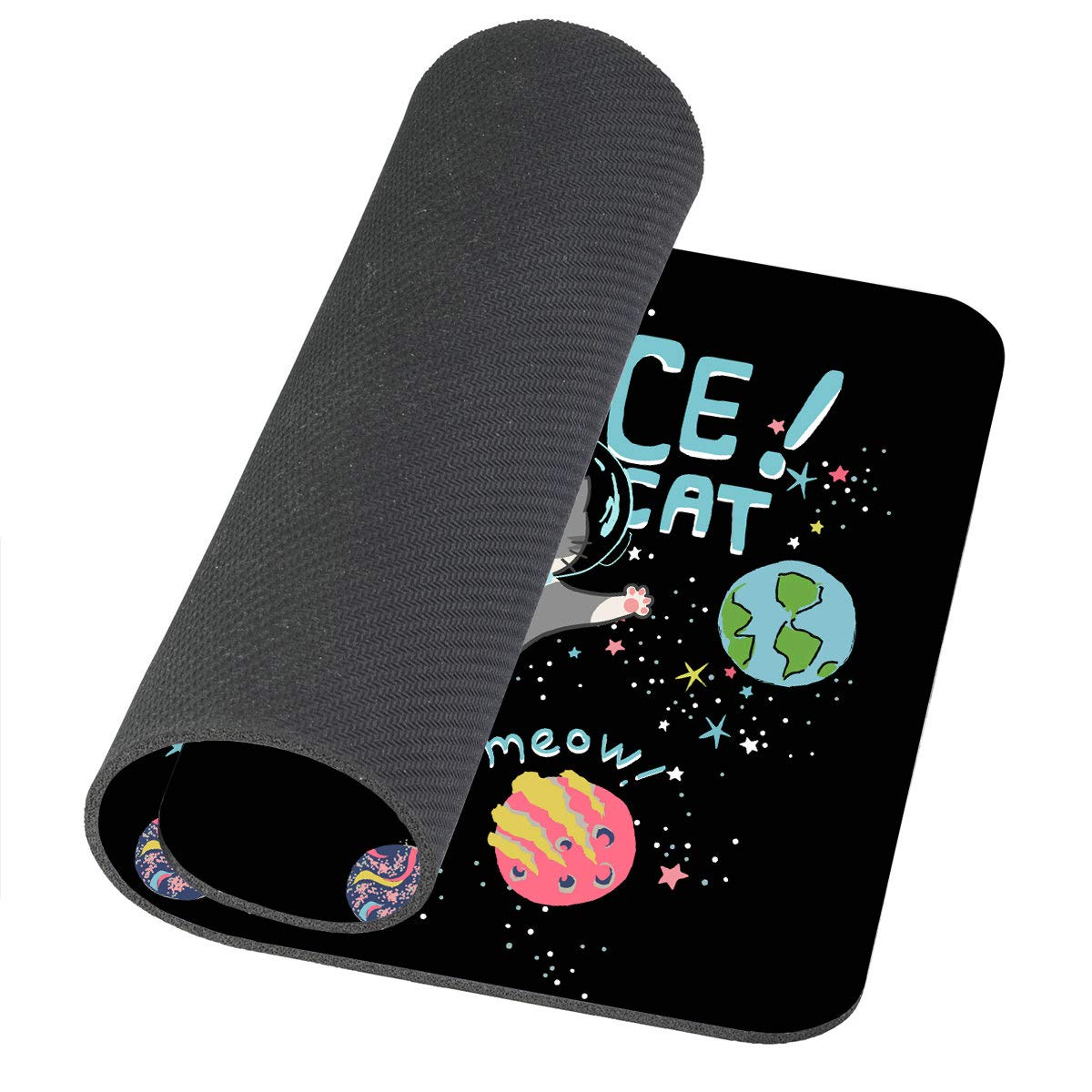 Custom Gaming Mouse Pad with Cute Space Cat Design - Non-Slip Rubber Base for PC & Laptop - Perfect for Gaming, Office Work & Home Use