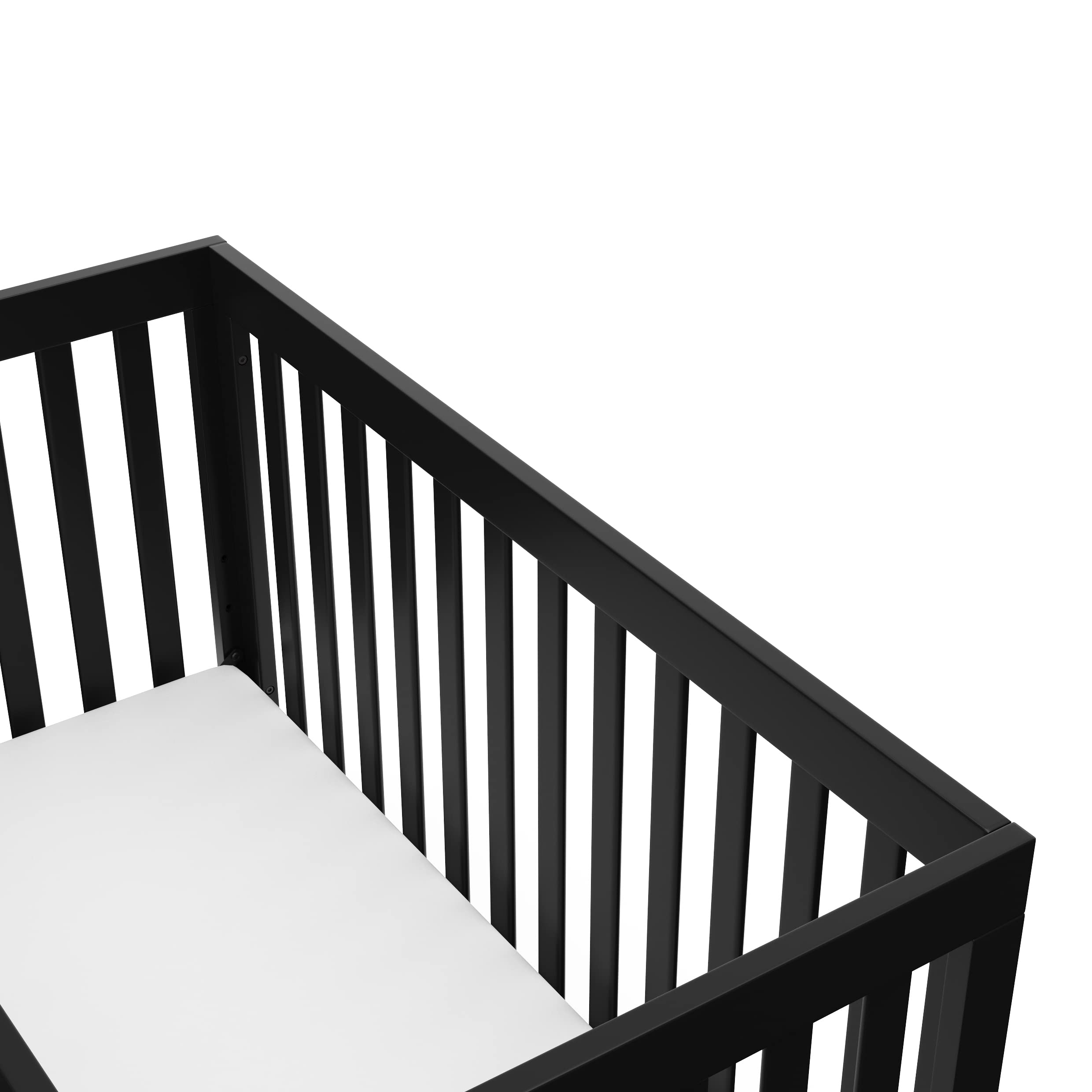 Storkcraft Beckett Convertible Crib in Black – Converts from Baby Crib to Toddler Bed & Daybed, Fits Standard Full-Size Crib Mattress, Adjustable Mattress Support Base – Perfect for Nursery, Kids Room & Daycare Use