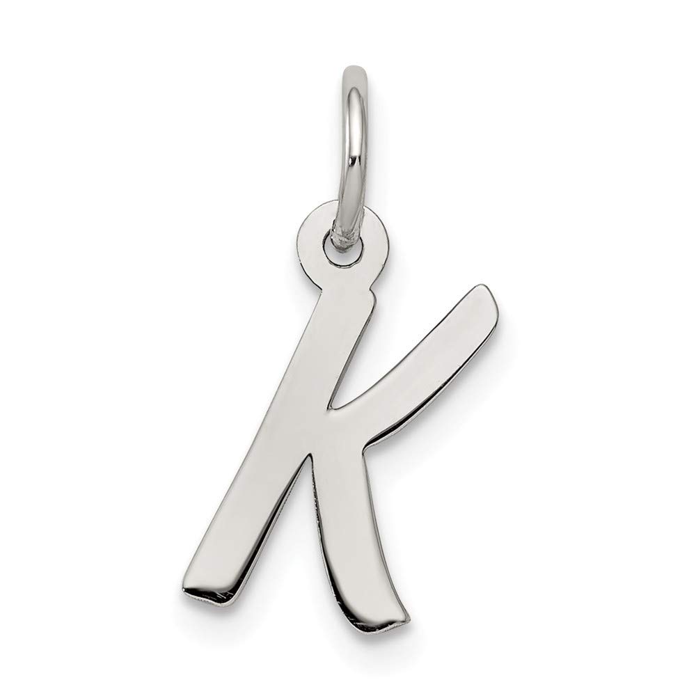 Sterling Silver Initial Letter K Charm - Personalized Jewelry for Women - Perfect for Necklaces, Bracelets & Gifts