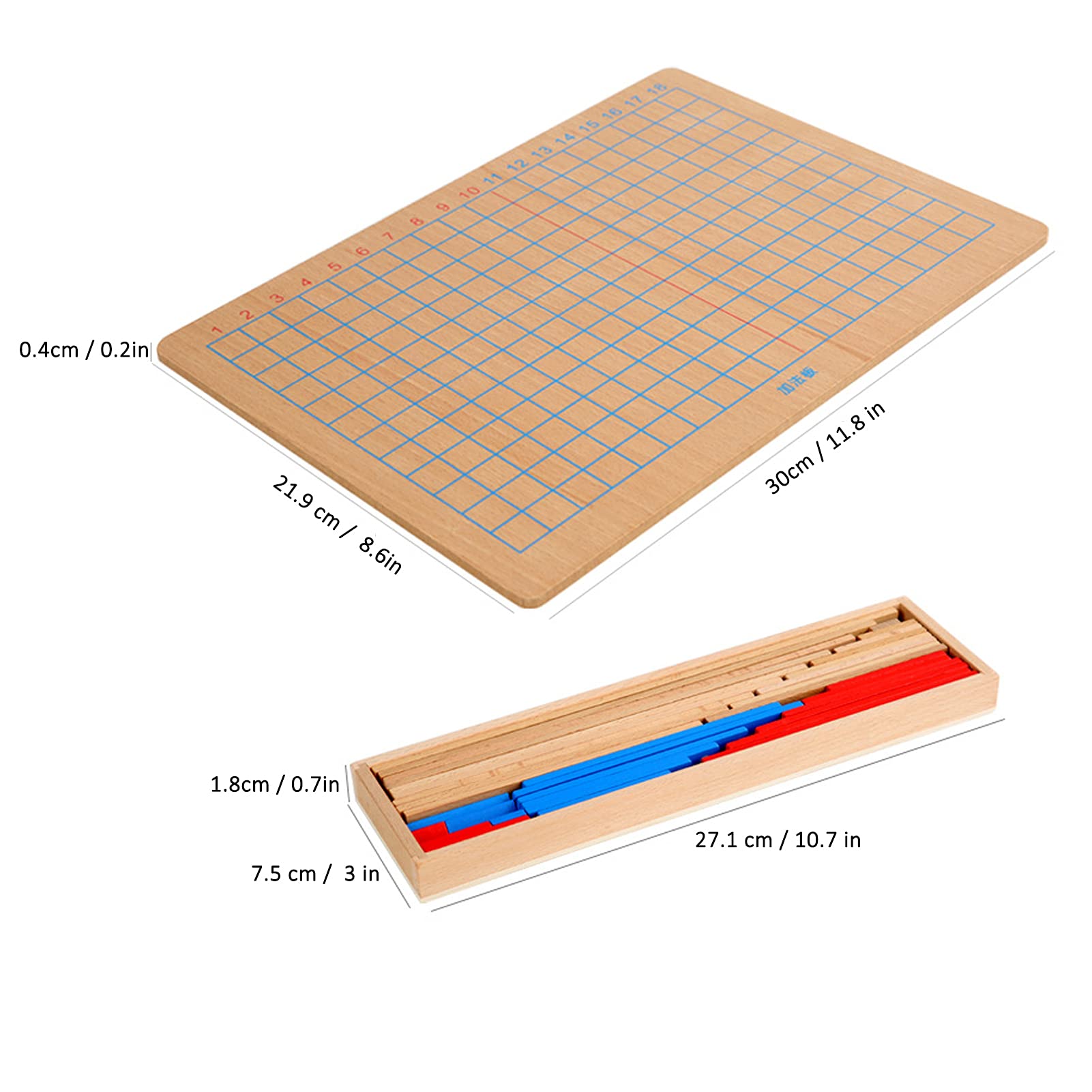 Montessori Math Toys for Kids - Wooden Counting Sticks & Number Board for Addition and Subtraction Learning - Perfect for Homeschooling, Classroom & Early Childhood Education