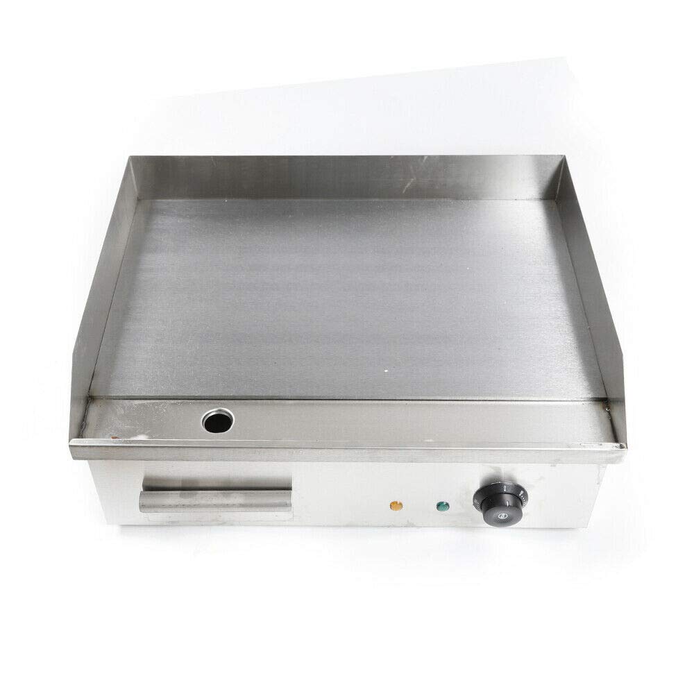 TBVECHI Commercial Electric Griddle Flat Top Grill - 1200W Stainless Steel Teppanyaki Cooktop for Restaurant, BBQ & Home Use | Perfect for Pancakes, Burgers, Steaks & Stir Fry Cooking