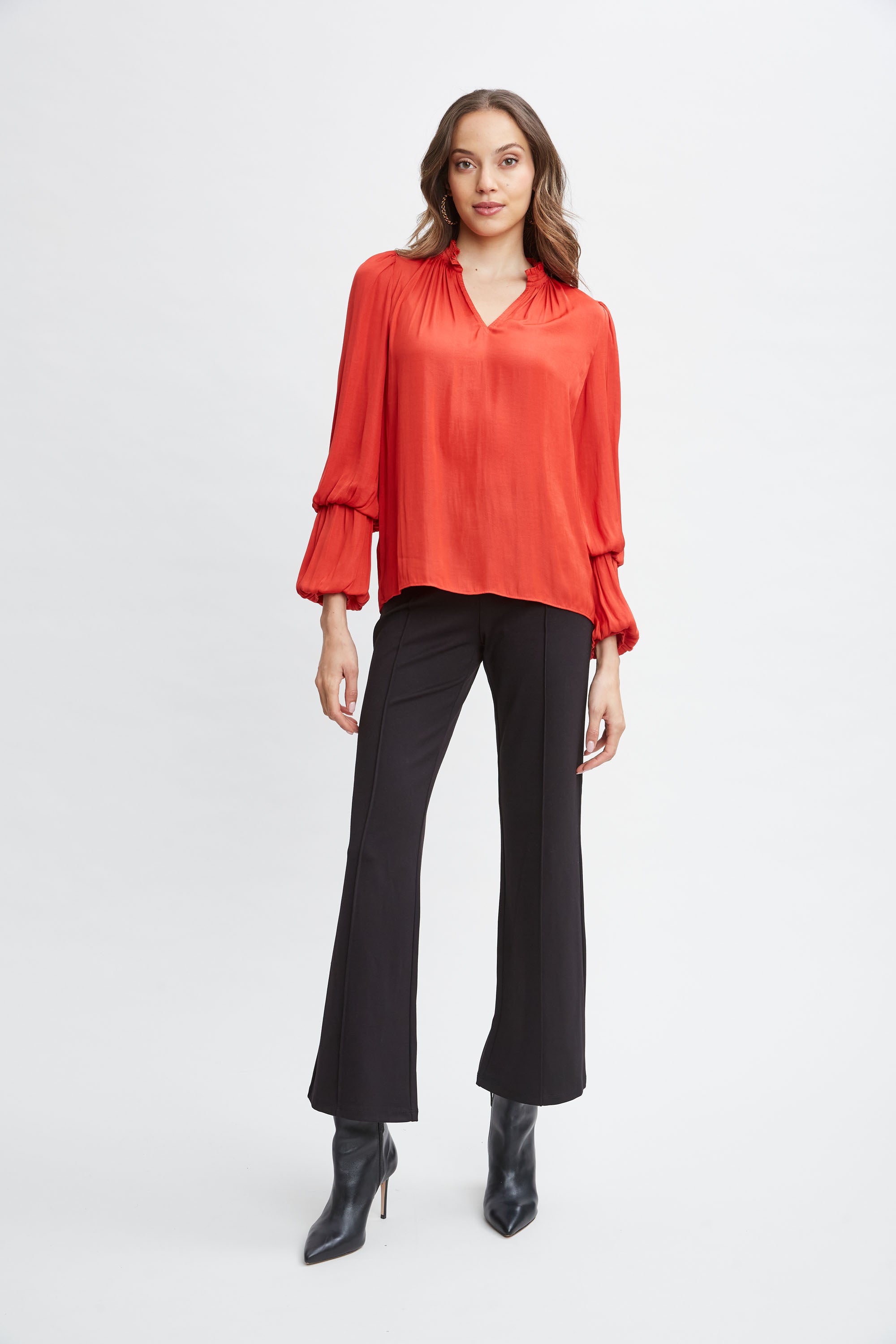 T Tahari Airflow Split Shirt for Women - Breathable Comfort Stretch Blouse for Work & Casual Wear | Office, Travel & Everyday Outfits