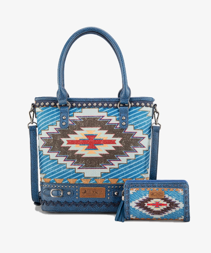 Montana West Aztec Print Concealed Carry Tote Bag Set - Stylish & Functional Handbag for Women, Perfect for Everyday Use, Travel, and Concealed Carry