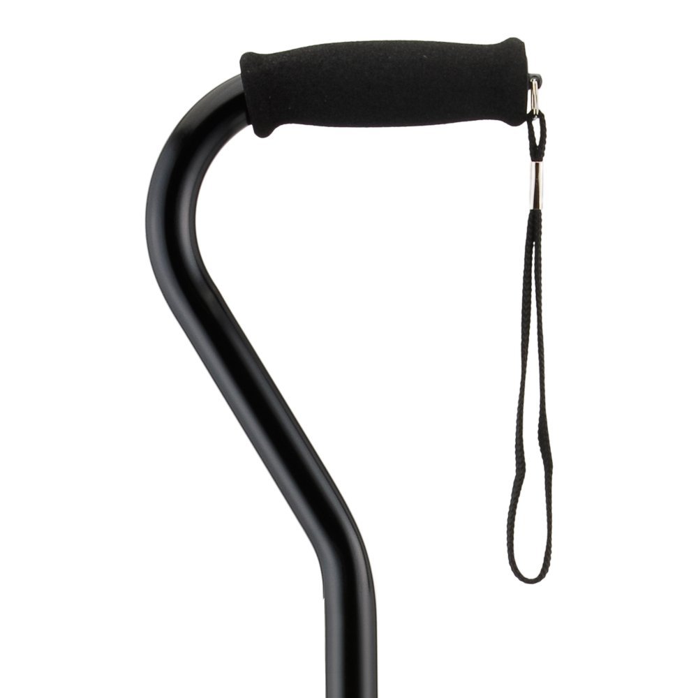 Premium NOVA Designer Walking Cane with Ergonomic Offset Handle - Lightweight Adjustable Walking Stick for Seniors & Adults - Comes with Convenient Carrying Strap (Black) - Ideal for Daily Mobility Support, Travel & Outdoor Activities
