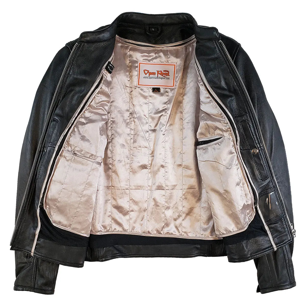Open Road Women's Racer Leather Motorcycle Jacket - Stylish & Protective Biker Jacket for Riding, Fashion & Outdoor Adventures