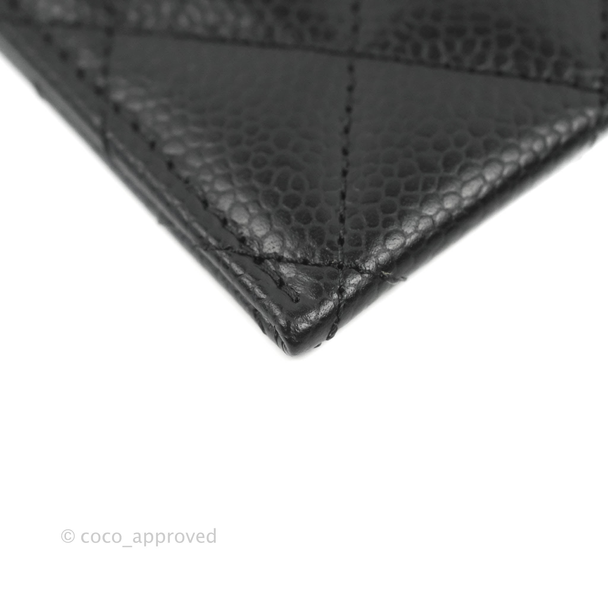 Chanel Classic Flat Card Holder in Black Caviar Leather with Gold Hardware - Luxury Wallet for Everyday Use & Travel