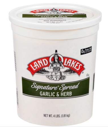 Land O Lakes Signature Garlic and Herb Blend Butter - 4 Pound (4 Pack) | Spreadable Butter for Cooking, Baking & Toast | Perfect for Restaurants, Catering & Home Use