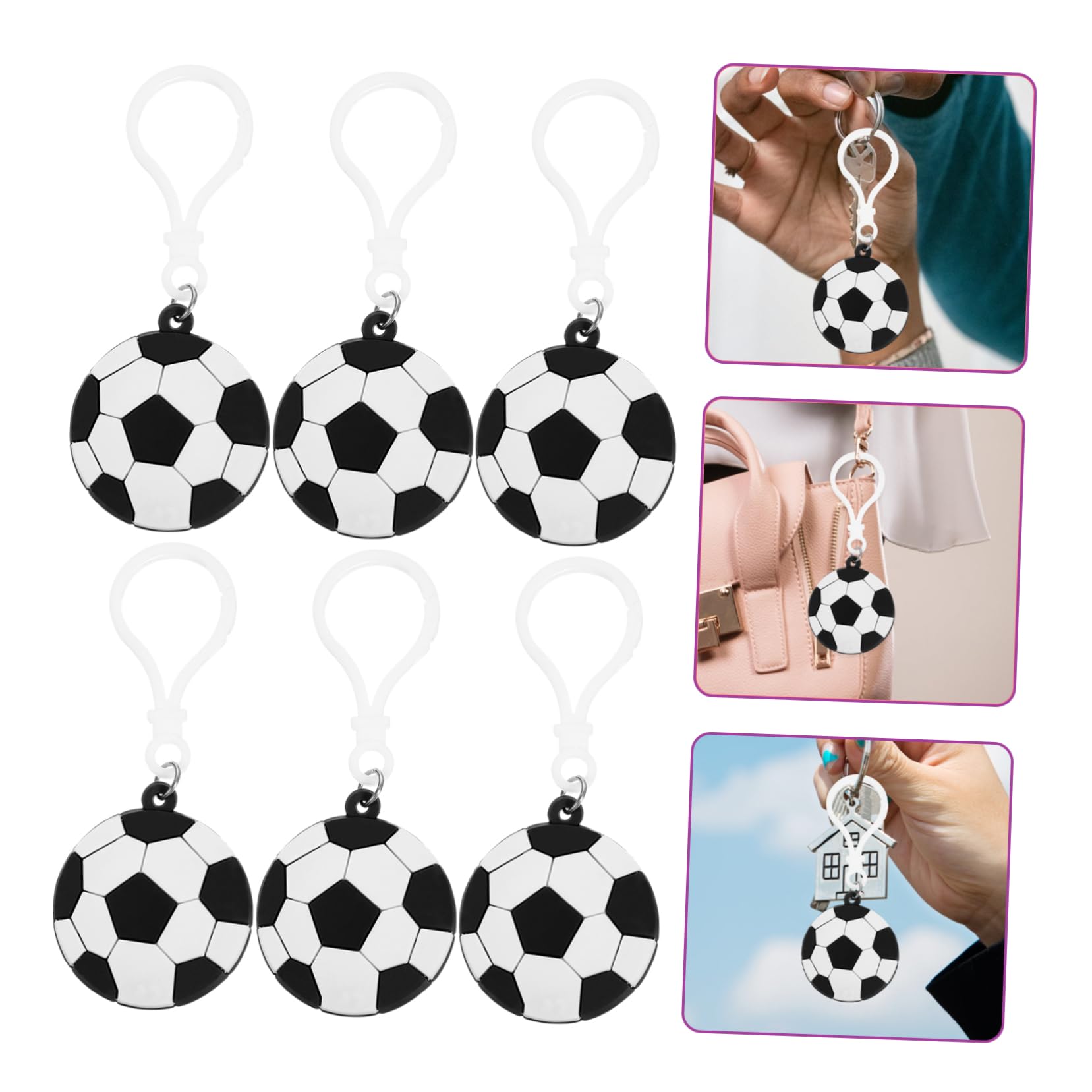 TOGEVAL 10Pcs Adorable Soccer Keychain Set - Mini PVC Sports Keychains for Boys, Backpack Accessories & Team Spirit Gifts (Perfect for Soccer Fans, Game Day Favors & School Supplies)