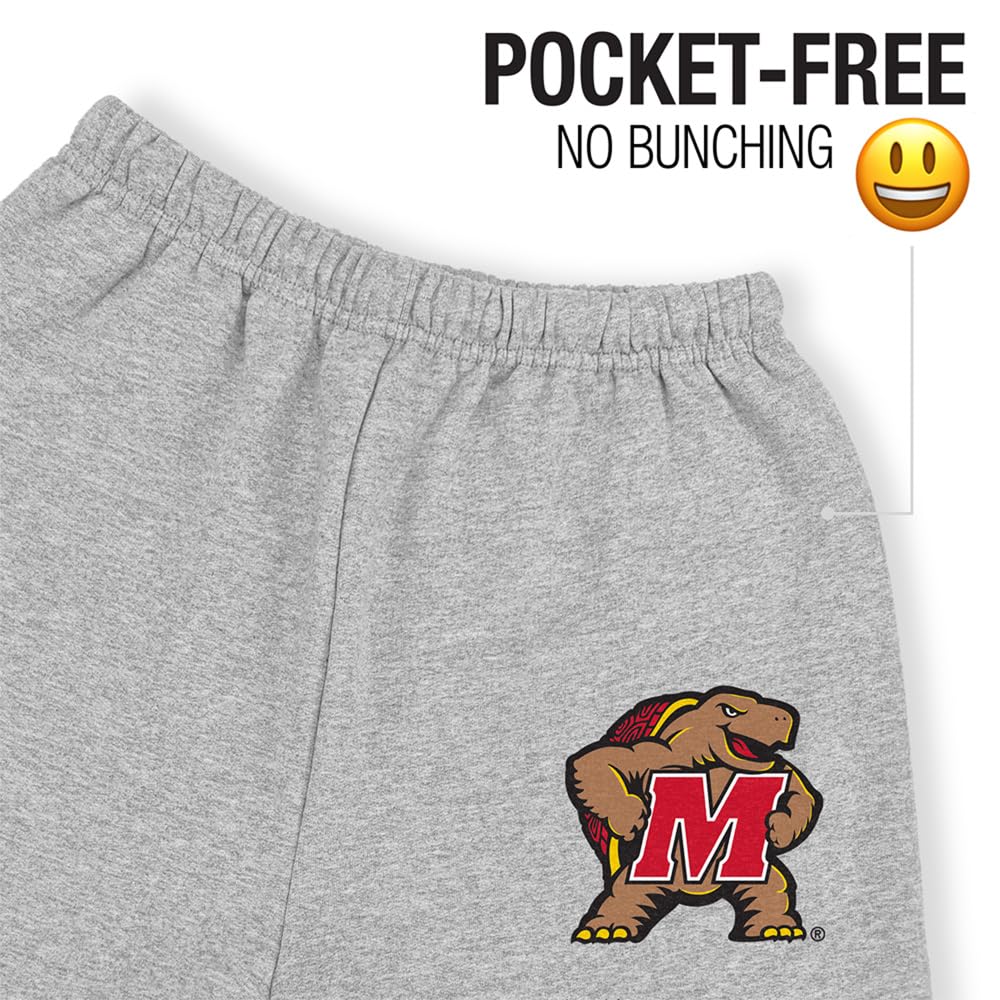 University of Maryland Terps Logo Jogger Sweatpants for Men & Women - Comfortable Athletic Heather Gray Sweatpants - Medium Size - Perfect for Game Day, Campus Wear & Lounge