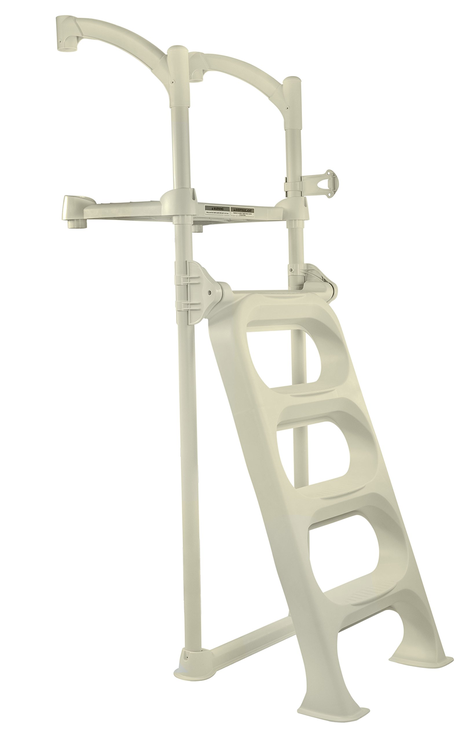 Above Ground Pool Step and Flip Up Ladder System - Heavy Duty & Stable Pool Ladder for Pools Up to 54