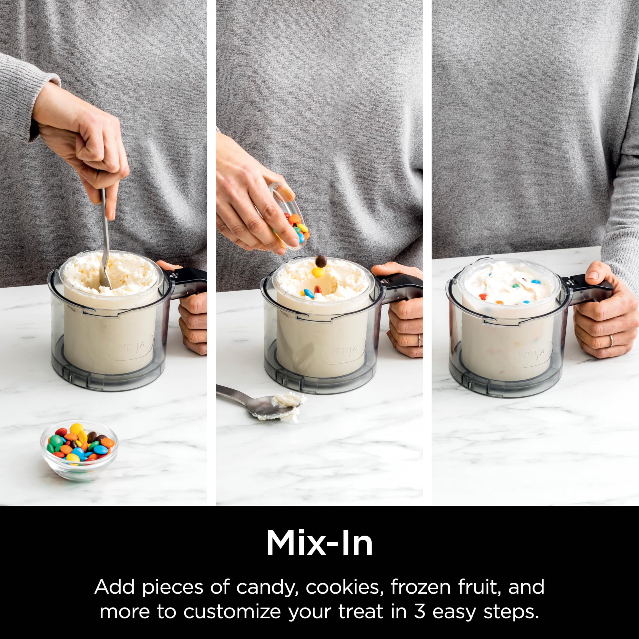 Ninja NC501 CREAMi Deluxe 11-in-1 Ice Cream Maker Machine - Make Homemade Ice Cream, Sorbet, Milkshakes & Frozen Treats with 11 Programs | Includes 2 XL Family-Size Pint Containers | Perfect for Kids & Family Desserts | Silver | Great for Parties, Summer Treats & Healthy Snacks