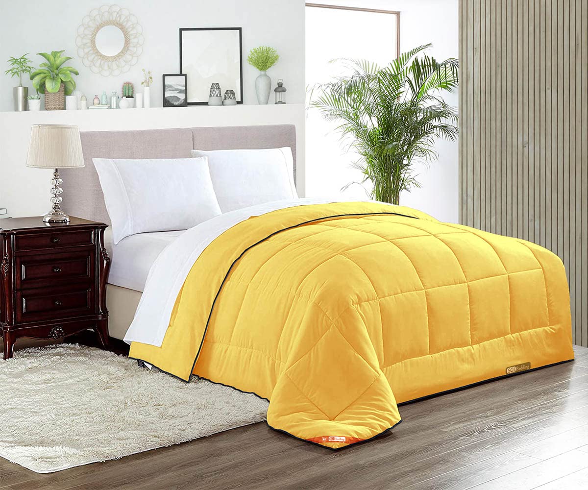 Premium Alaskan King Comforter Set - 300 GSM Plush Siliconized Microfiber Fill, Box Stitched Quilted Design with Pillowcases & Piping - Ultra Soft Golden Duvet Insert for Luxurious Bedroom Decor - Perfect for Cold Winter Nights and Cozy Home Comfort