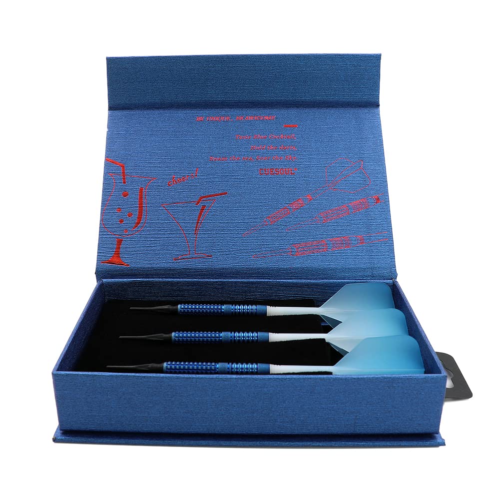 CUESOUL 90% Tungsten Soft Tip Darts Set - 19g/20g/21g Oil Paint Finish for Cocktail, COLA Beer & Draft Beer - Perfect for Bars, Pubs & Home Game Rooms
