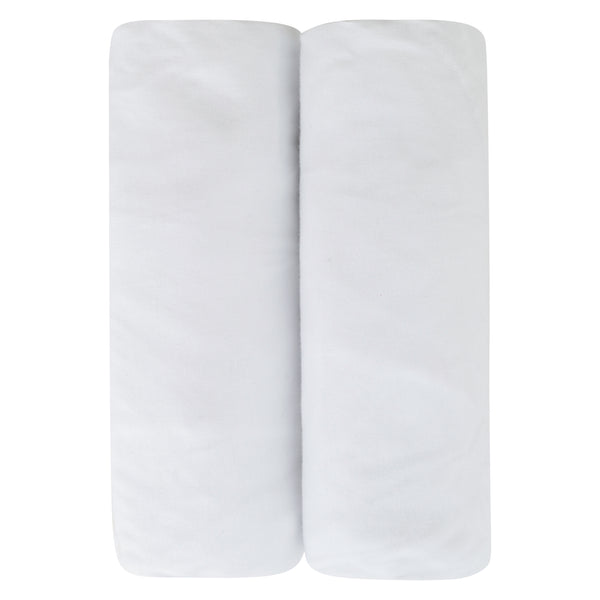 Ely's & Co. 2-Pack Soft Cotton Pack and Play Sheets - Breathable Portable Crib Fitted Sheets for Baby Bassinet, Playard & Travel Crib - Perfect for Nursery, Daycare & On-the-Go Parents