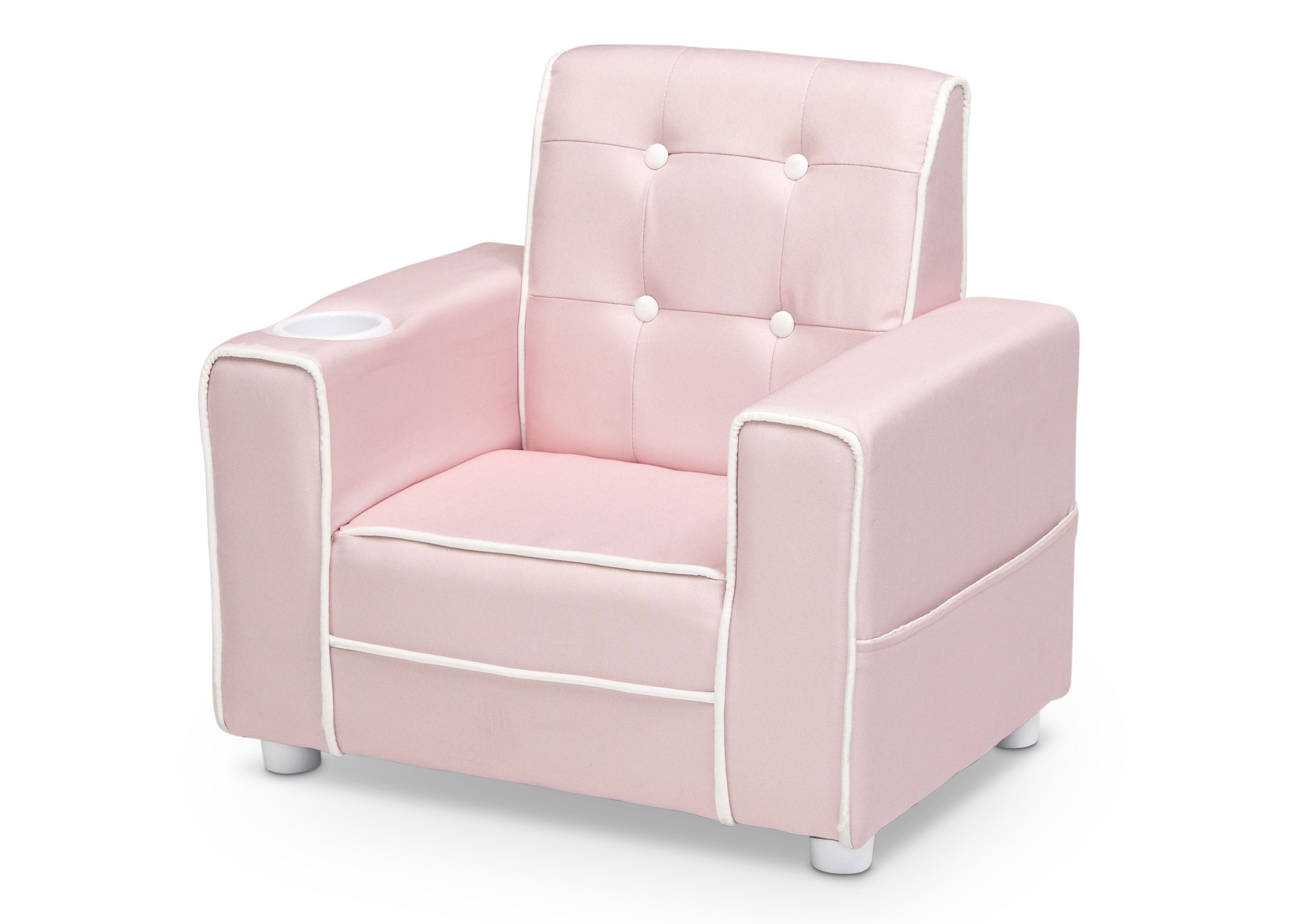 Chelsea Kids Upholstered Chair with Cup Holder - Comfortable Children's Armchair for Reading, Gaming & Relaxing - Perfect for Bedroom, Playroom or Nursery
