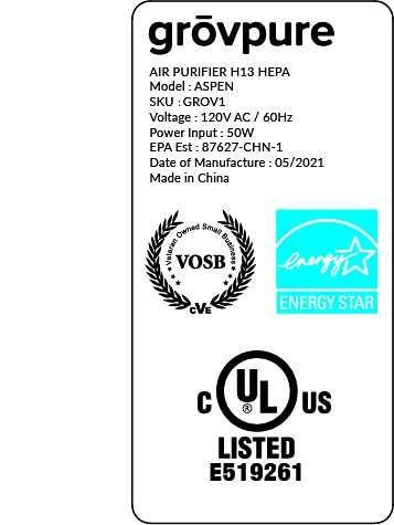 Aspen H13 True HEPA Air Purifier with UVC Sanitizer & Smart Air Quality Monitor - 275 CFM CADR for Large Rooms, Bedrooms, Offices - Removes Allergens, Dust, Pet Dander, Smoke, Odors