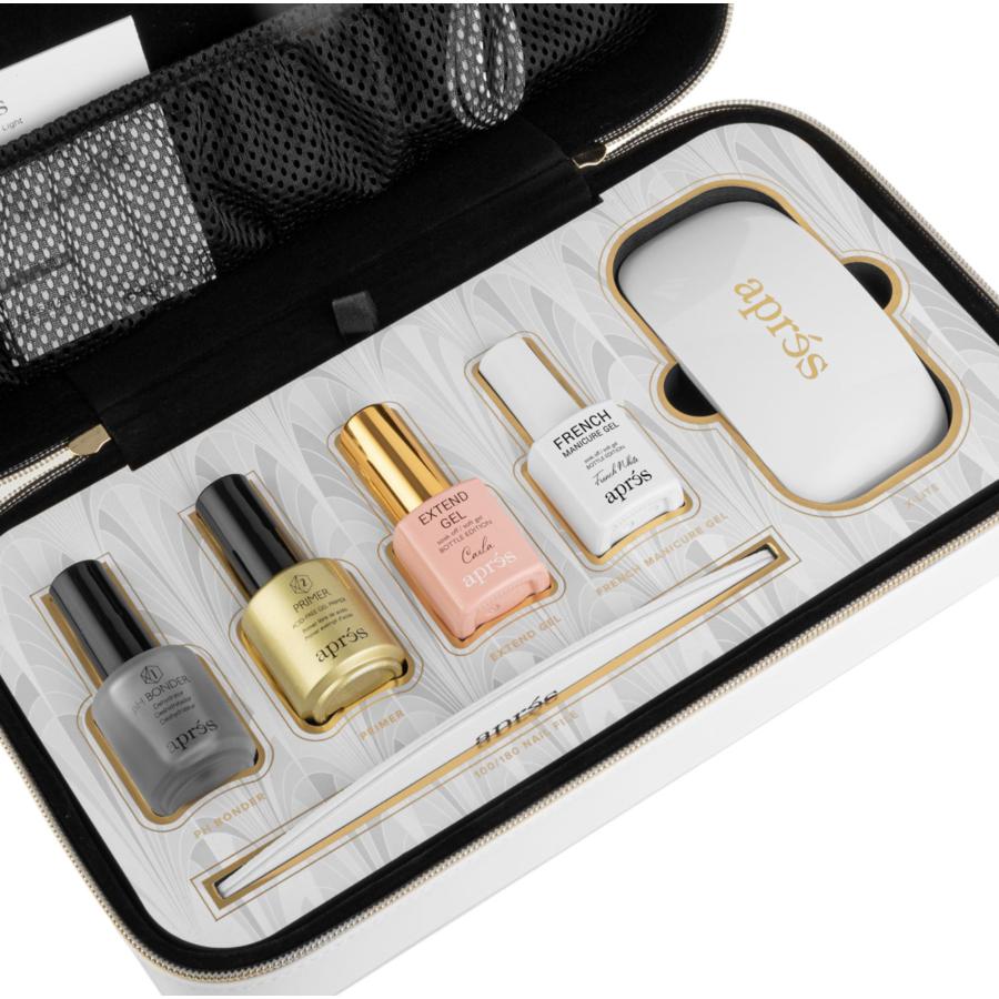 Apres French Manicure Gel X Kit - Professional Nail Extension Set for Salon & Home Use - Perfect for Weddings, Parties & Special Occasions