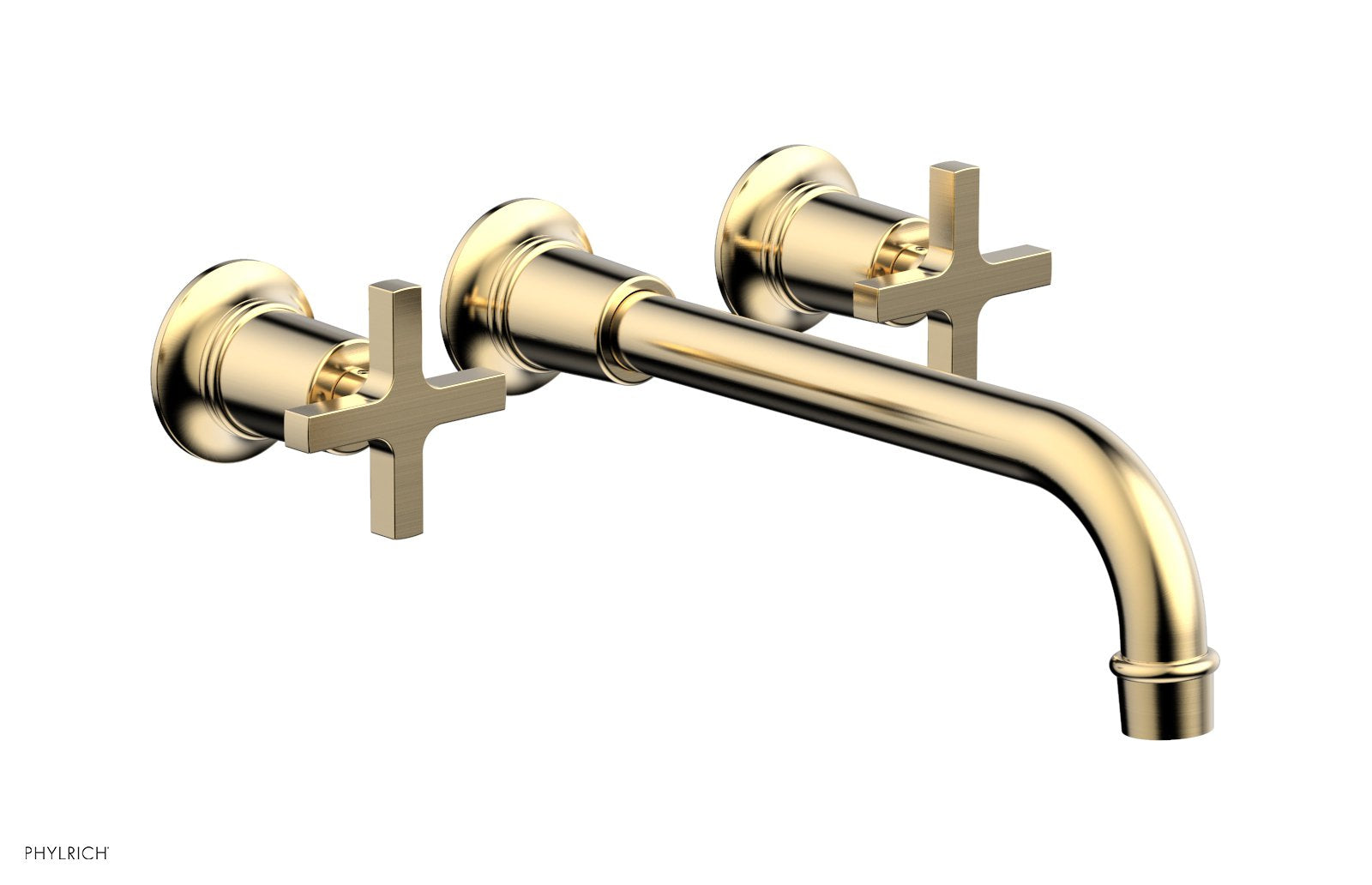 HEX MODERN Wall Mounted Lavatory Faucet Set with 10-Inch Spout and Cross Handles - Model 501 13 10 - Perfect for Bathroom Vanity, Powder Room & Modern Home Decor