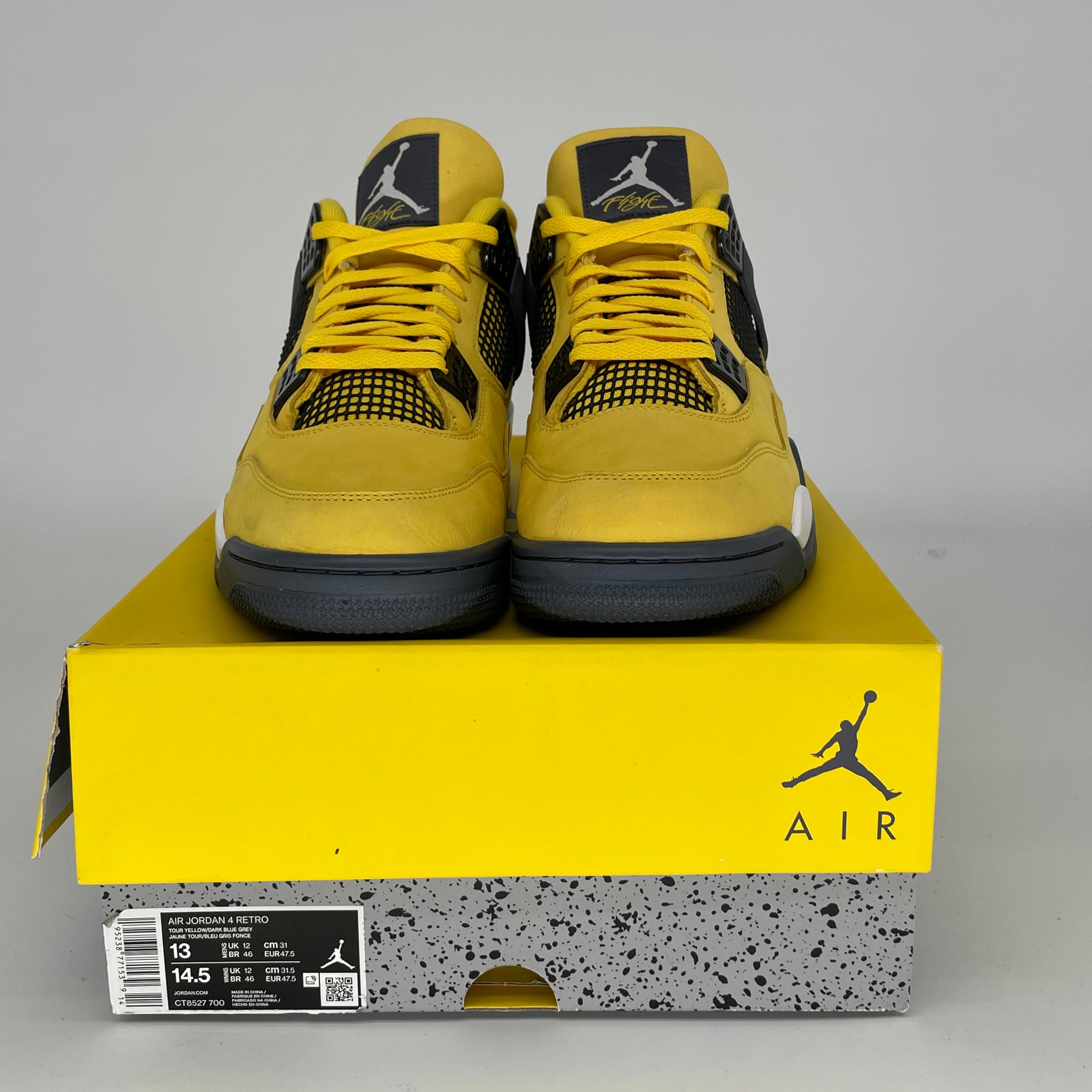 AIR JORDAN 4 LIGHTNING Retro Sneakers Men's Size 13 - Style CT8527-700 | Authentic Basketball Shoes for Sports & Streetwear Fashion