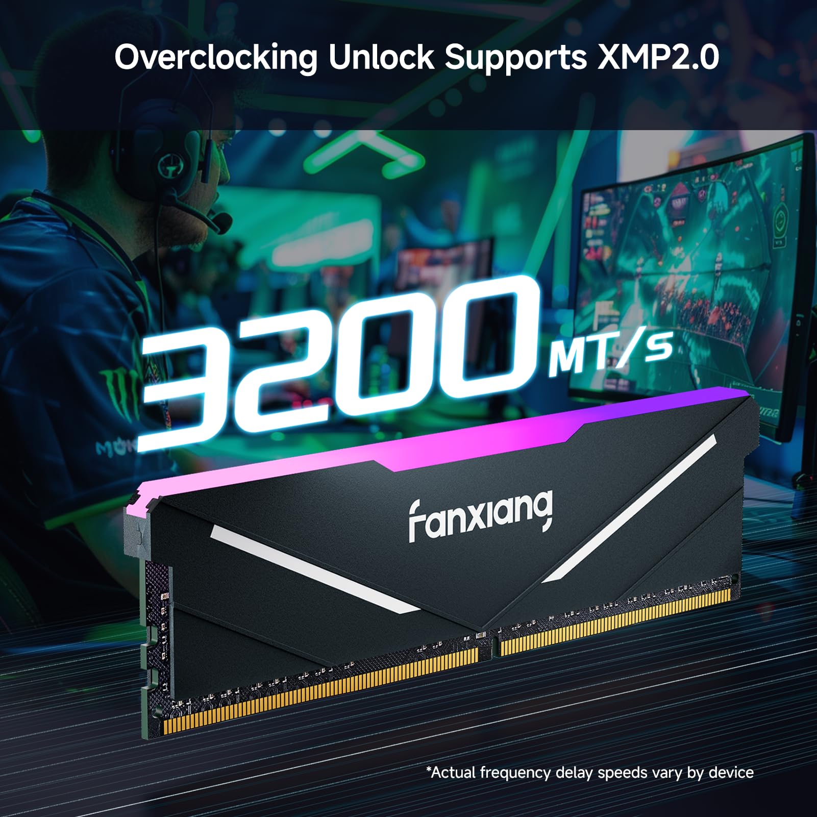 Fanxiang 32GB (2x16GB) DDR4 3200MHz RGB Gaming RAM with Heatsink - High Performance Desktop Memory for AMD & Intel PCs | Perfect for Gaming, Streaming & Content Creation