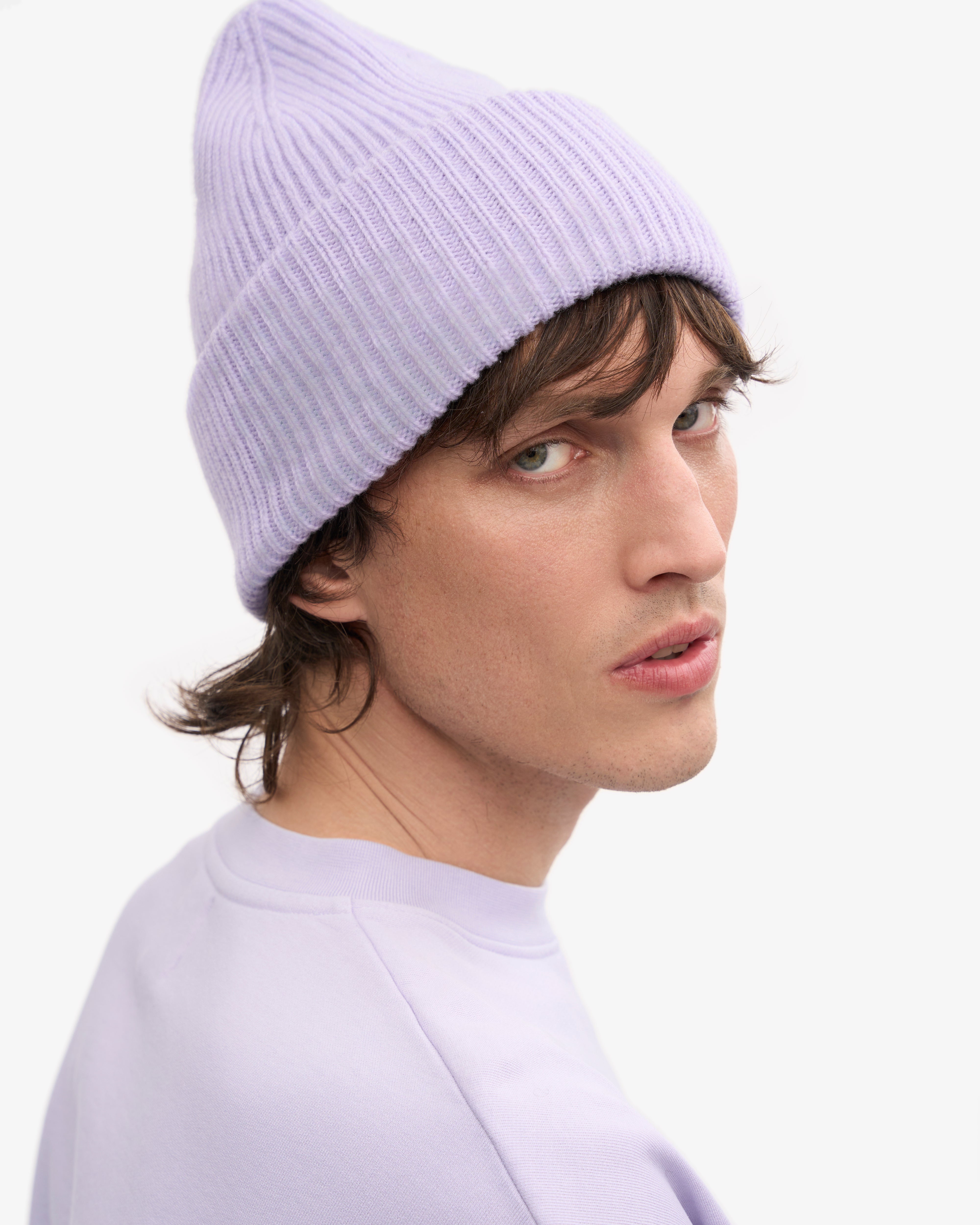 Soft Lavender Merino Wool Beanie - Warm Winter Hat for Women & Men - Cozy Outdoor Activities & Skiing Accessories