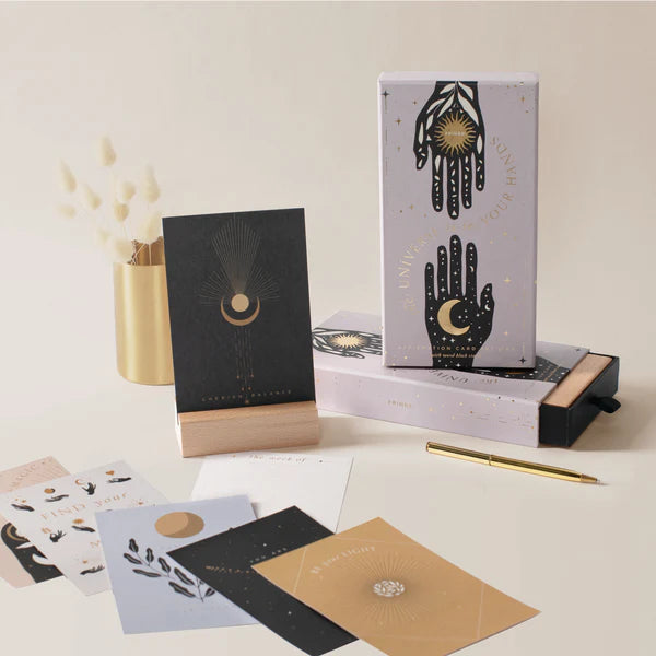 Magique Affirmation Card Set with Stand - Positive Affirmation Cards for Daily Motivation, Self-Care & Mindfulness - Perfect for Meditation, Yoga, and Home Decor