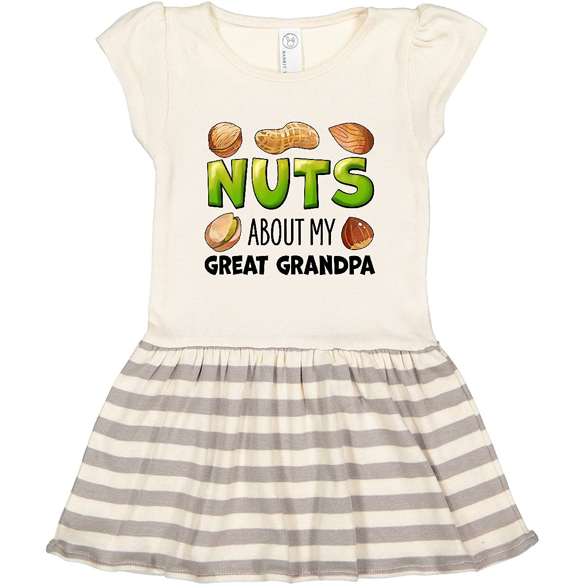 Inktastic Nuts About My Great Grandpa Peanut Almond Pistachio Toddler Dress - Cute Casual Outfit for Grandparents Day, Family Reunions & Toddler Photoshoots