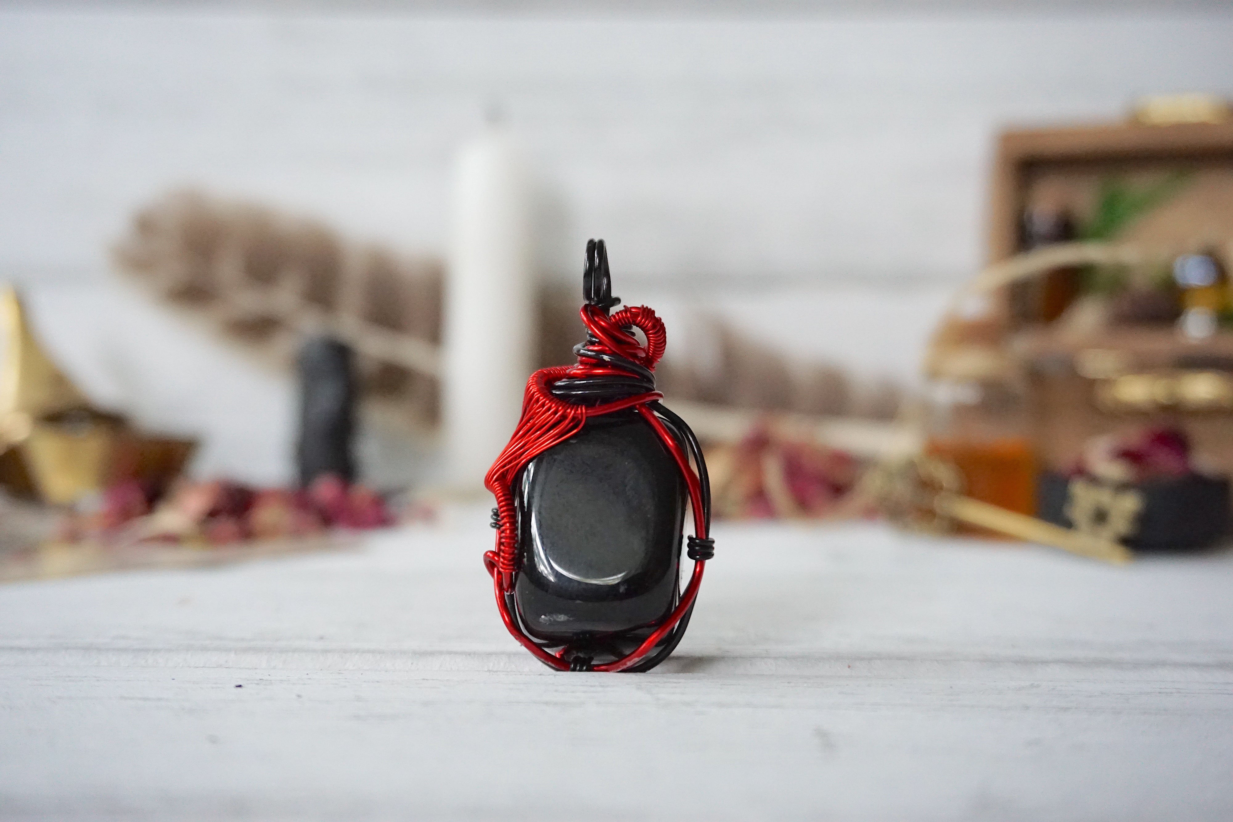 Aura Obsidian Collection - Obsidian Red Necklace for Women, Genuine Black Obsidian Stone Pendant, Healing Crystal Jewelry for Protection & Positive Energy | Perfect for Meditation, Yoga & Spiritual Gifts